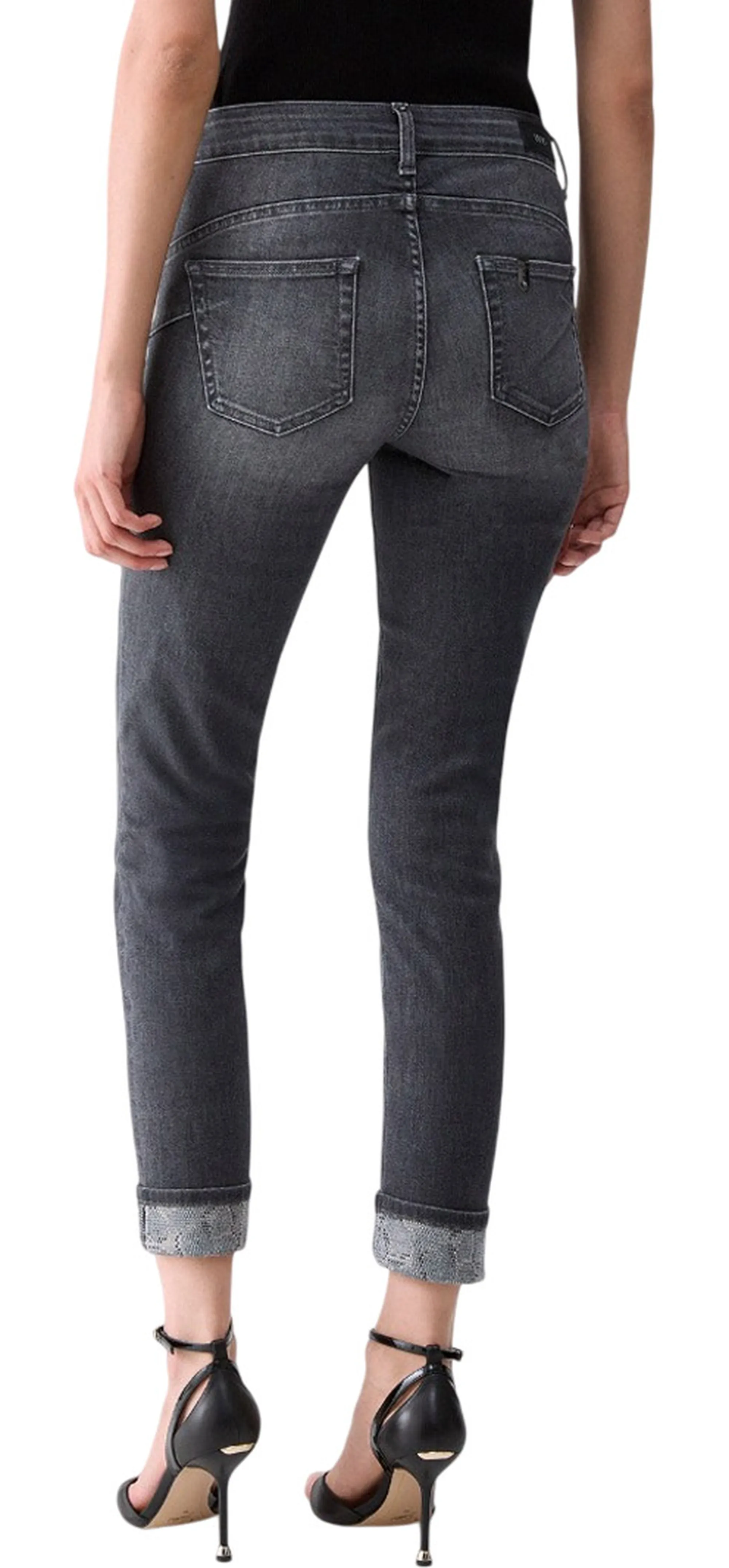 Liujo Denim Jeans Skinny Con Applicazioni Denim Grigio Uf6006D0305 185669