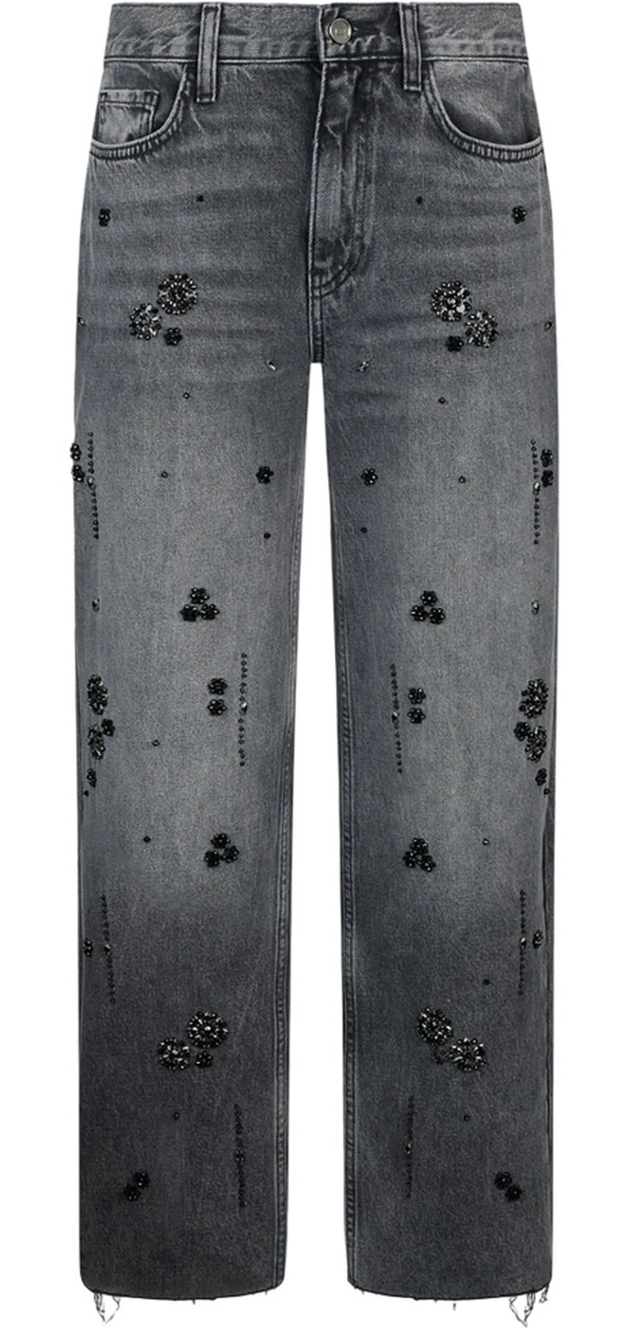 Liujo Denim B'Jeans Straight Con Strass' Gray Denim Uf5115D4854 156564