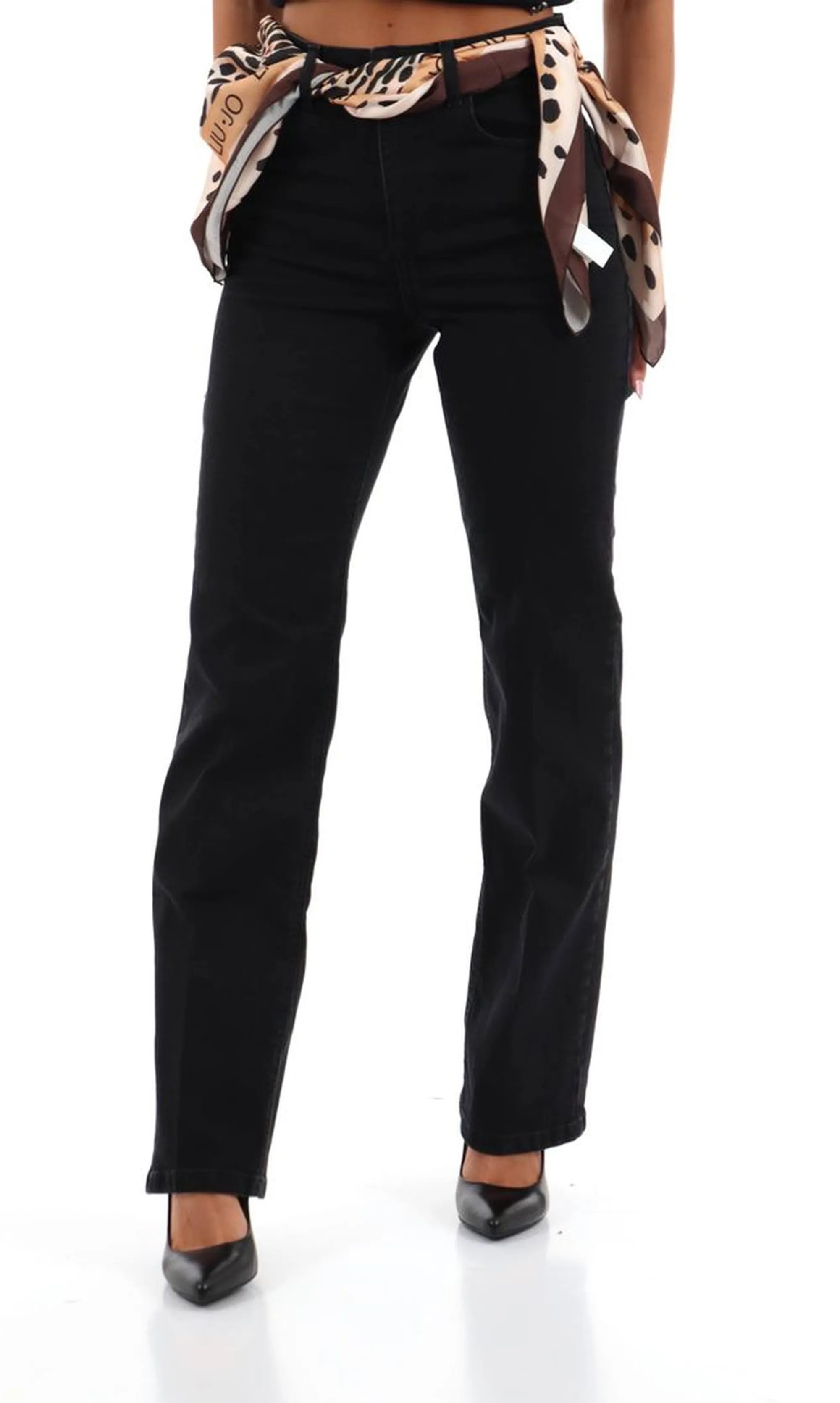 Liujo Denim B'Jeans Straight Glam Con Foulard Liujo' Black Denim Uf6107T778A 185533