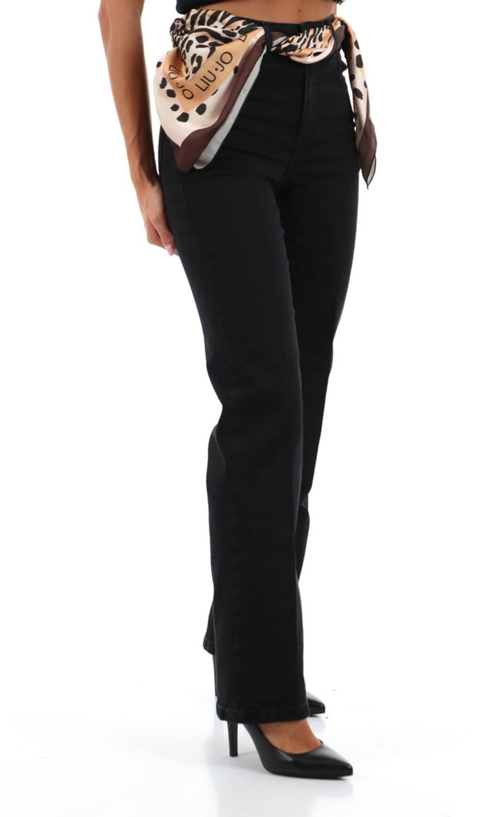 Liujo Denim B'Jeans Straight Glam Con Foulard Liujo' Black Denim Uf6107T778A 185534