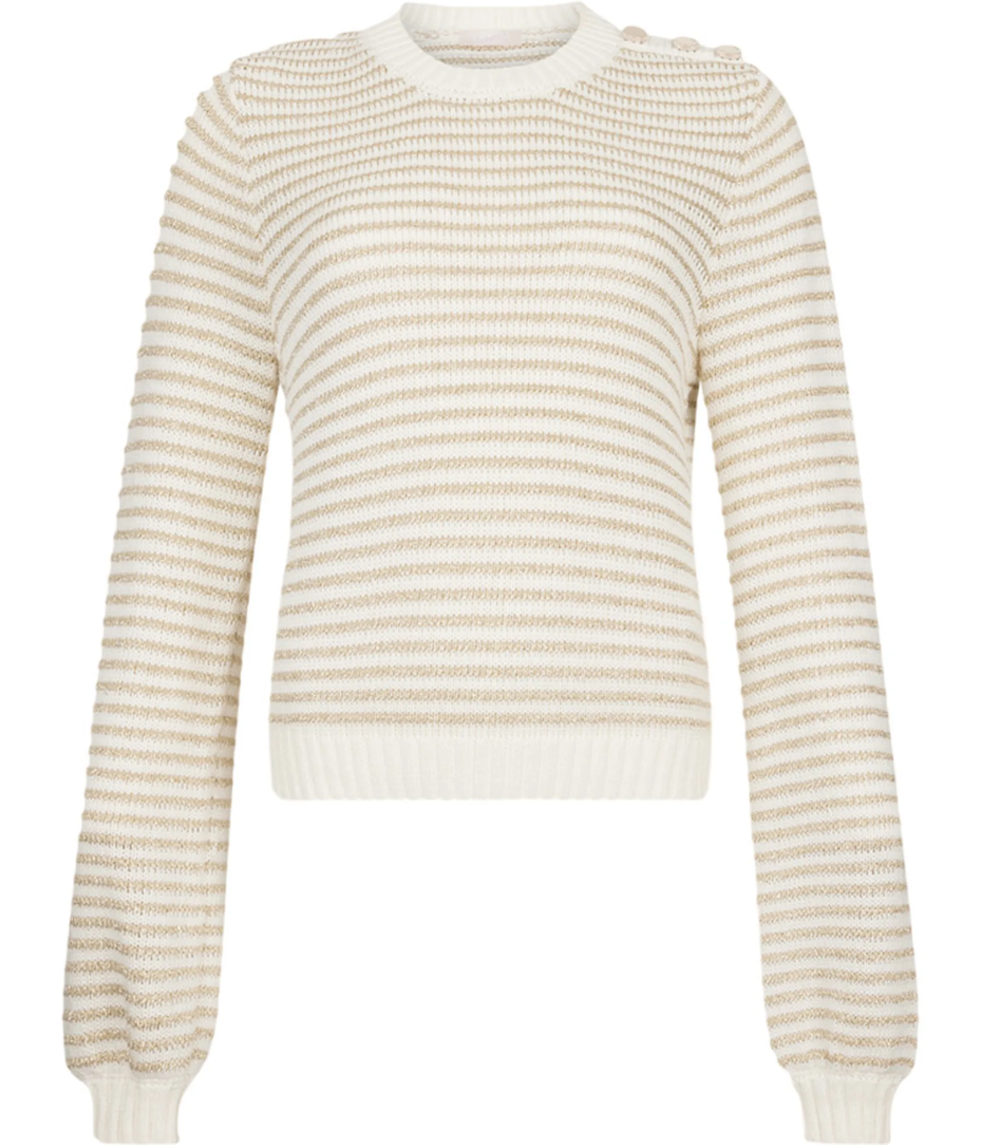 Liujo Denim B'Lurex Striped Sweater' Beige Uf5275Ma016 156487