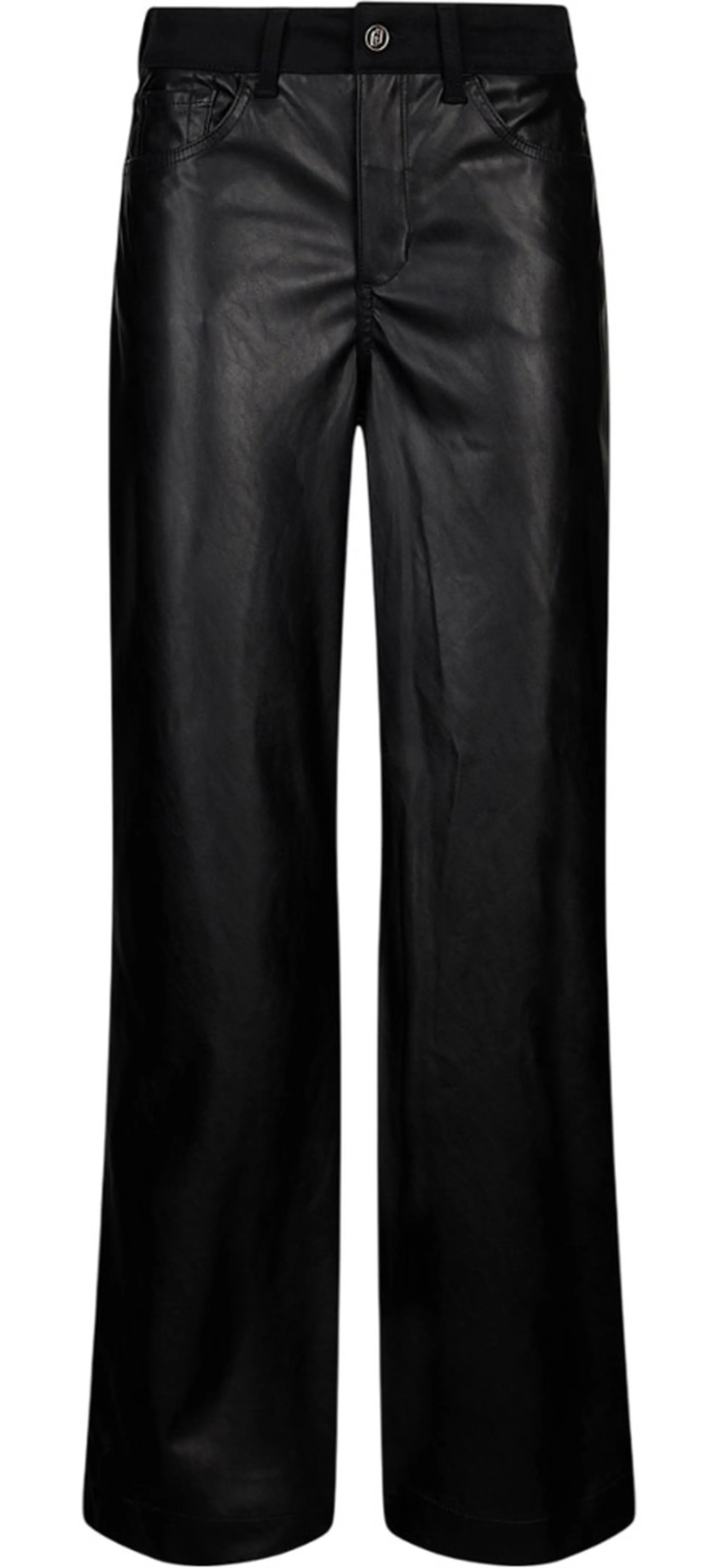 Liujo Denim B'Flare Trousers In Coated Fabric' Black Uf5202E0747 156432