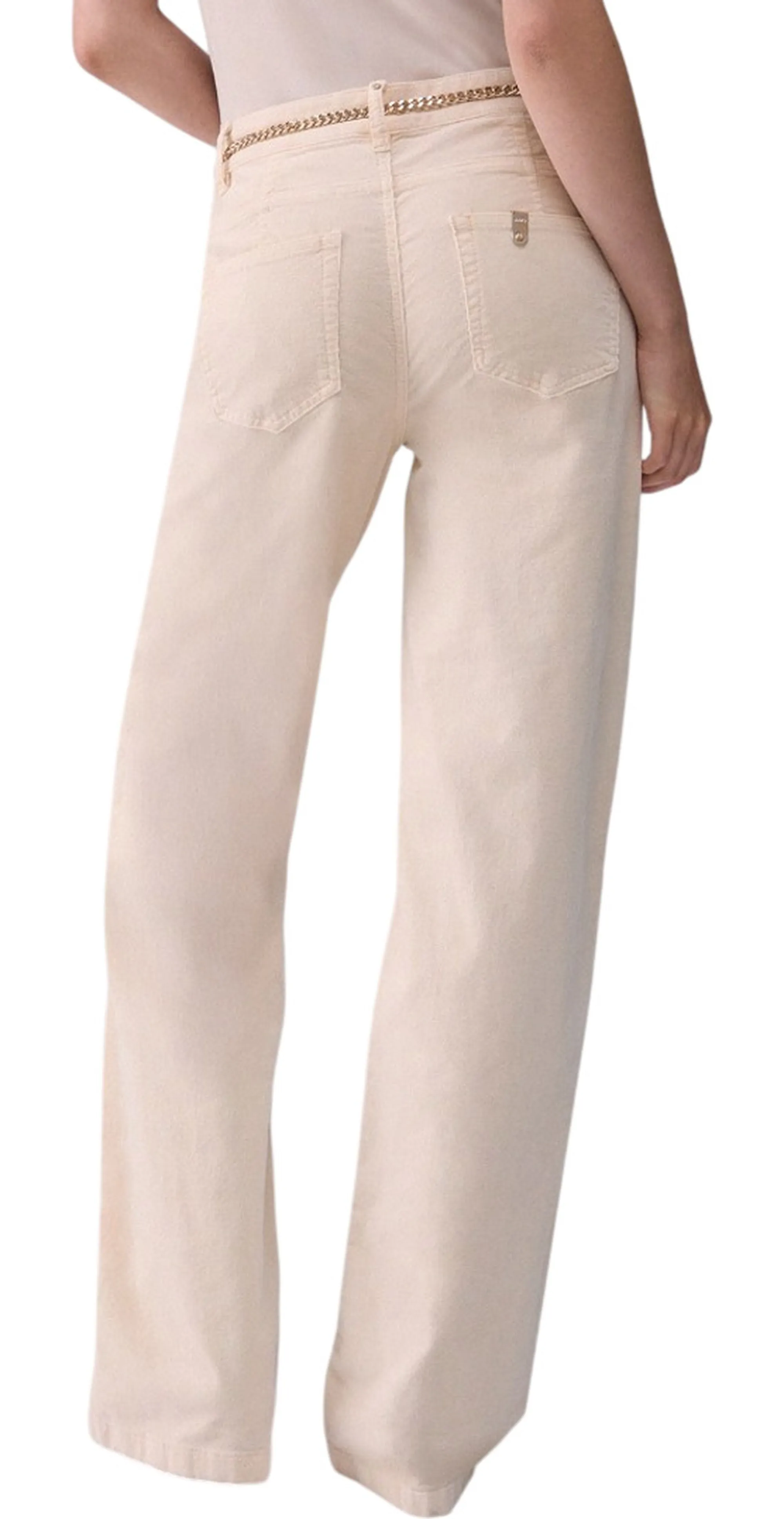 Liujo Denim B'Flared Velvet Trousers' Cream Uf6088T702A 188904