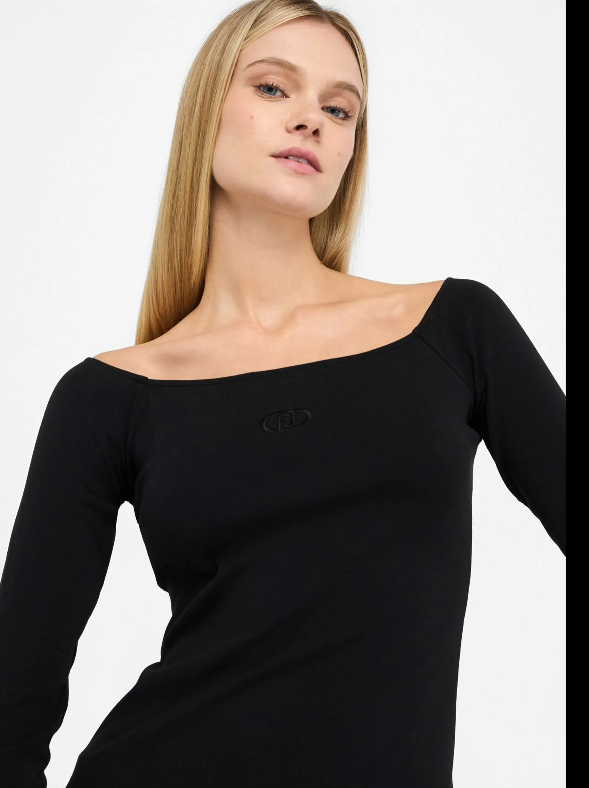 Liujo Denim B'T-Shirt Bardot' Black Uf5255J4990 156061