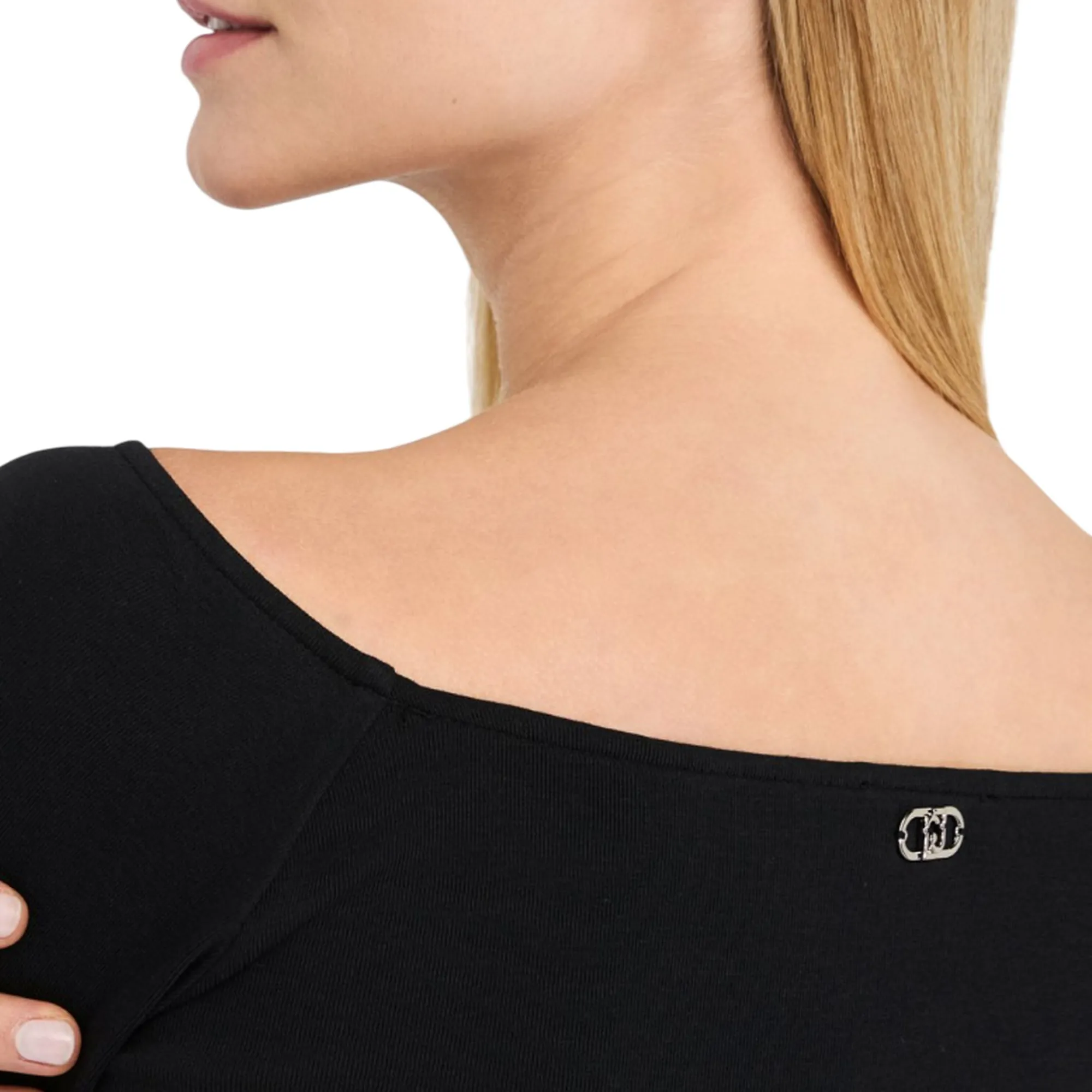 Liujo Denim T-Shirt Bardot Nero Uf5255J4990 156392