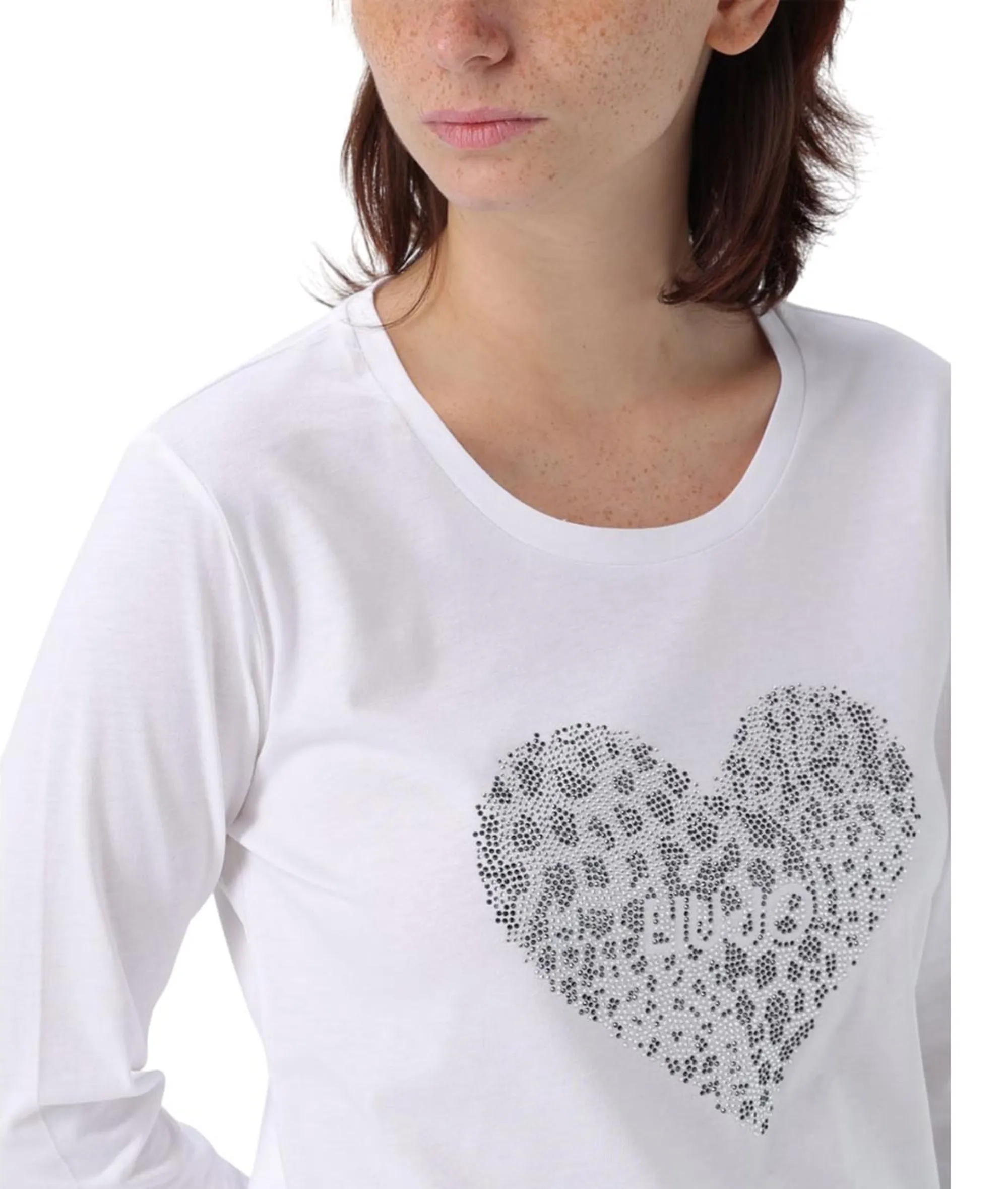 Liujo Denim B'Heart T-Shirt' White Uf5282Js923 160857