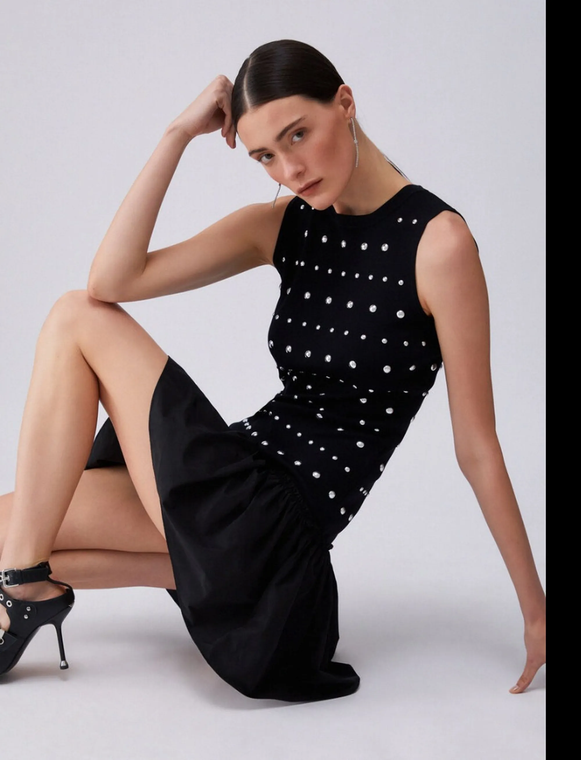 Liujo Jeans Abito Nero Wa6094Ms55N 173519