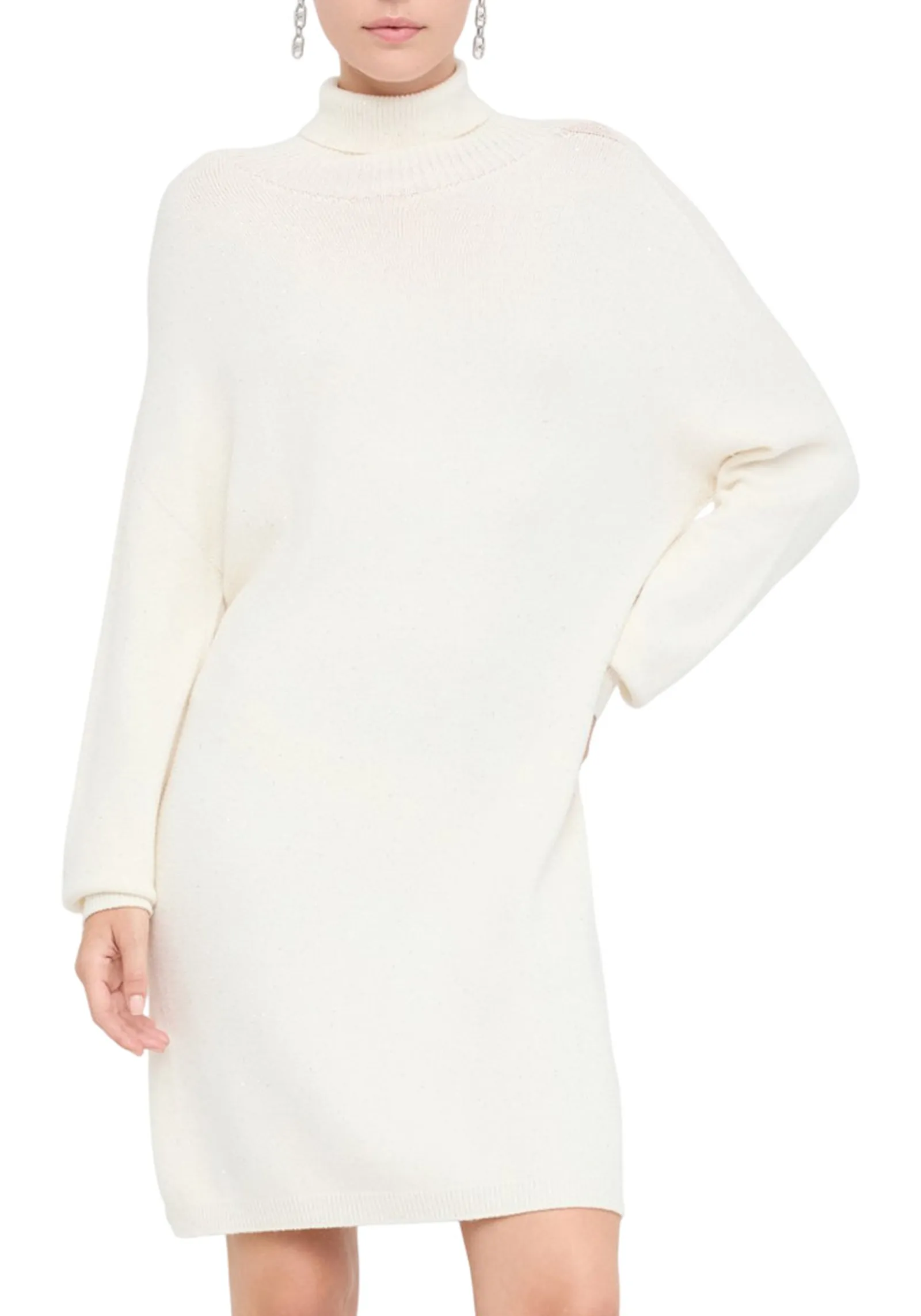 Liujo Jeans Abito Con Micro Paillettes Bianco Mf5484Ma27R 156615