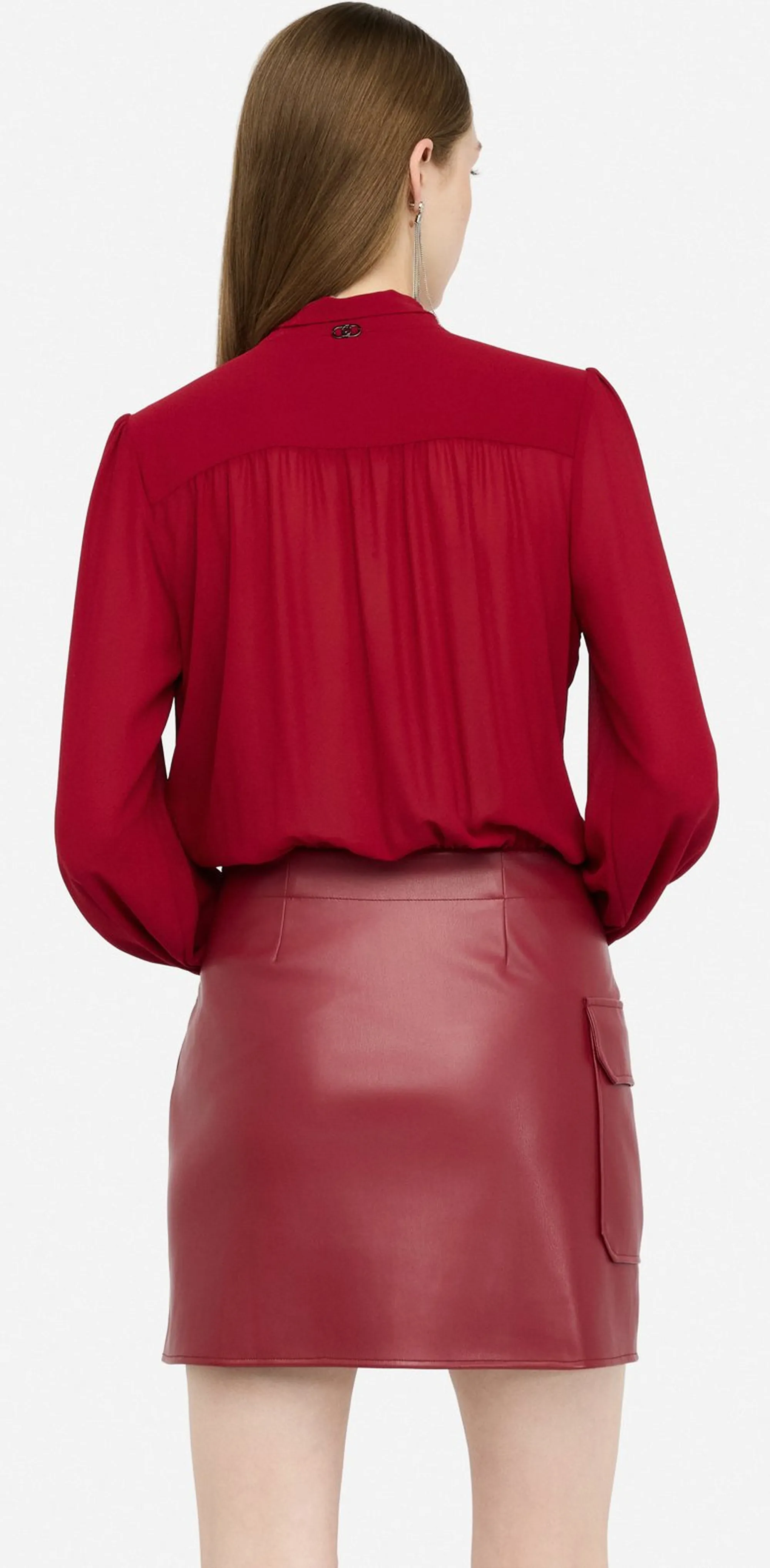 Liujo Jeans B'Short Dress With Bow' Red Mf5072E0624 156285