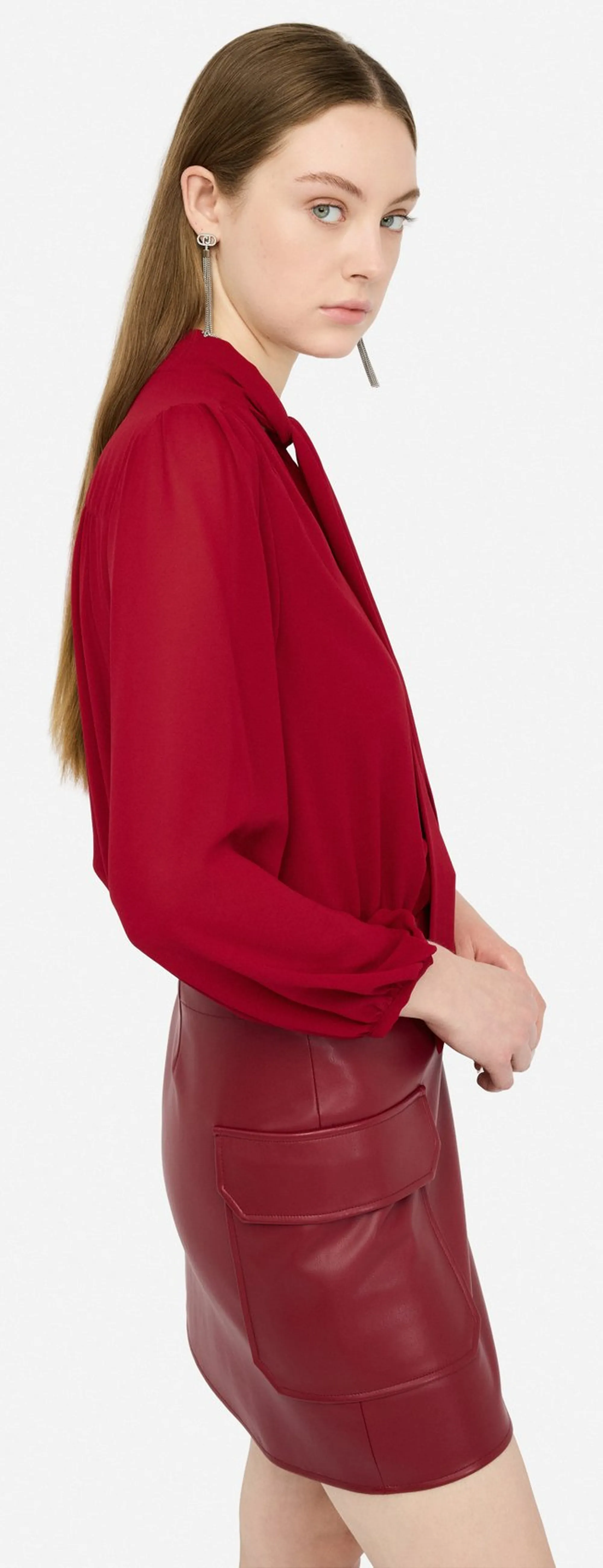 Liujo Jeans B'Short Dress With Bow' Red Mf5072E0624 156286