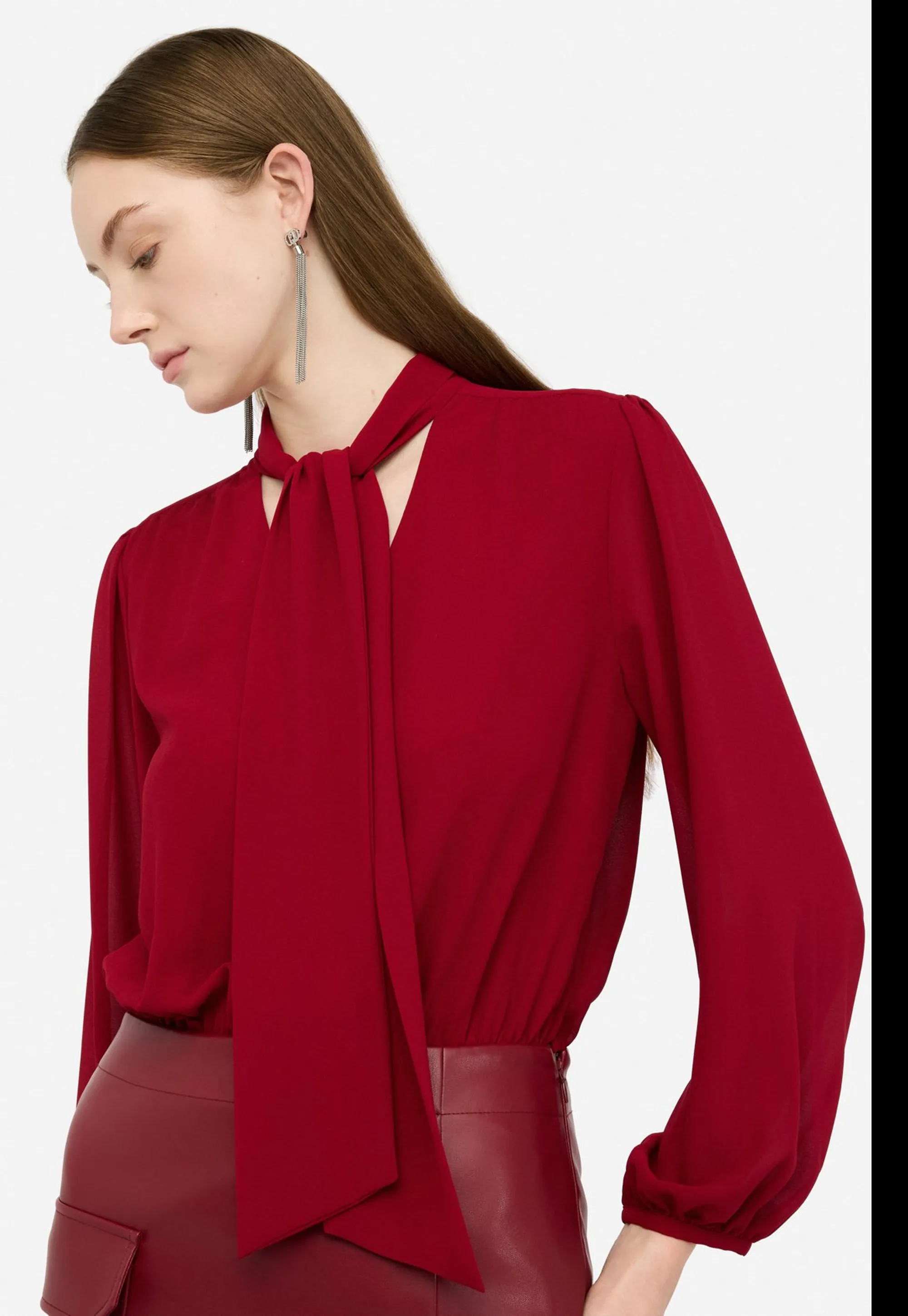 Liujo Jeans B'Short Dress With Bow' Red Mf5072E0624 156291