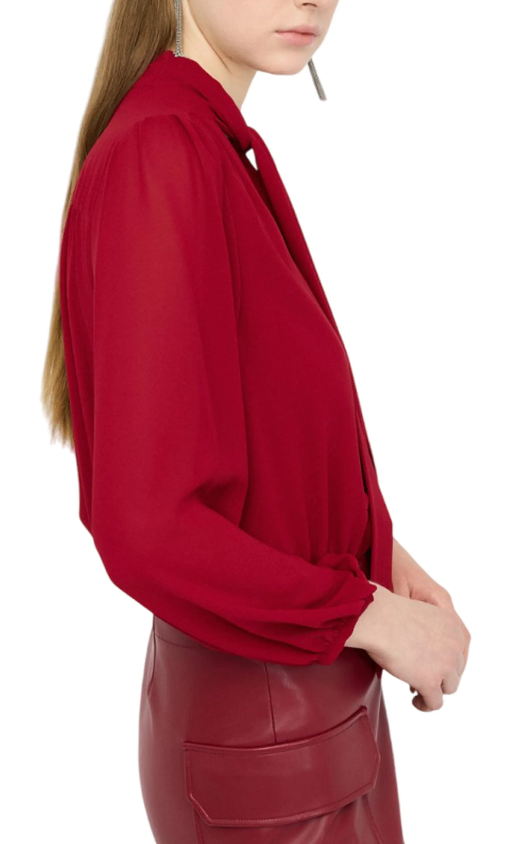 Liujo Jeans Abito Corto Con Fiocco Rosso Mf5072E0624 157026