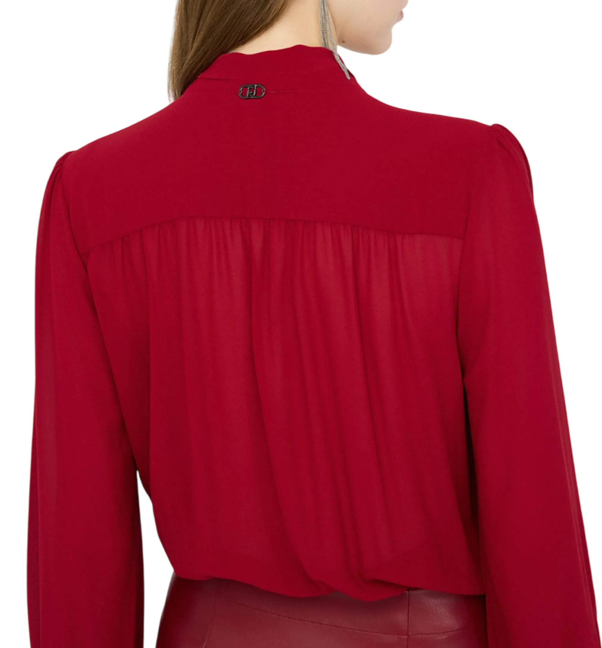 Liujo Jeans Abito Corto Con Fiocco Rosso Mf5072E0624 157030