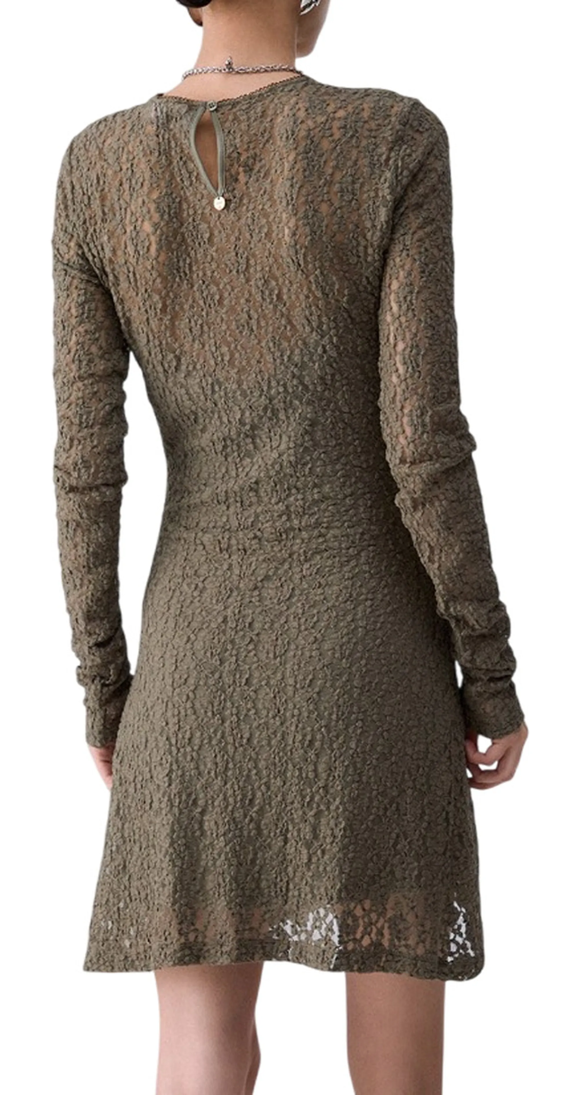 Liujo Jeans Abito Corto In Pizzo Liujo Verde Wf6252J3975 186105