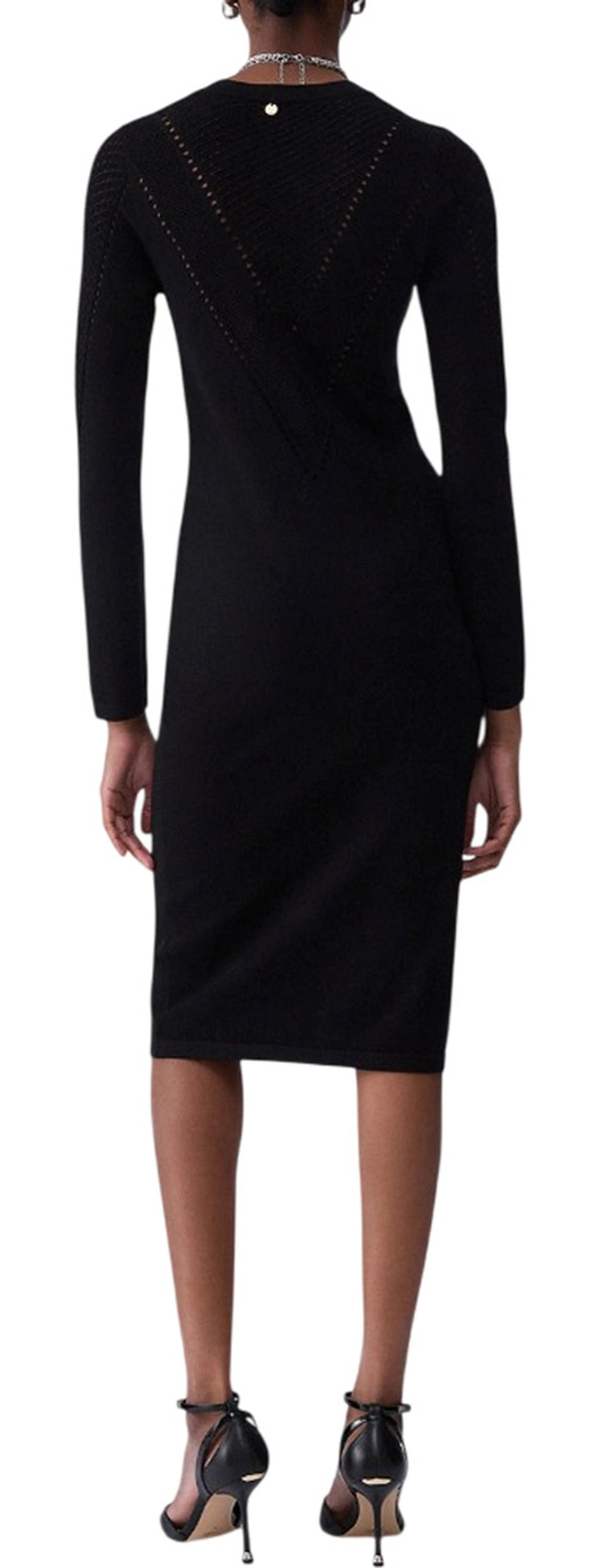 Liujo Jeans Abito Longuette In Maglia Nero Wf6454Ms99E 186257