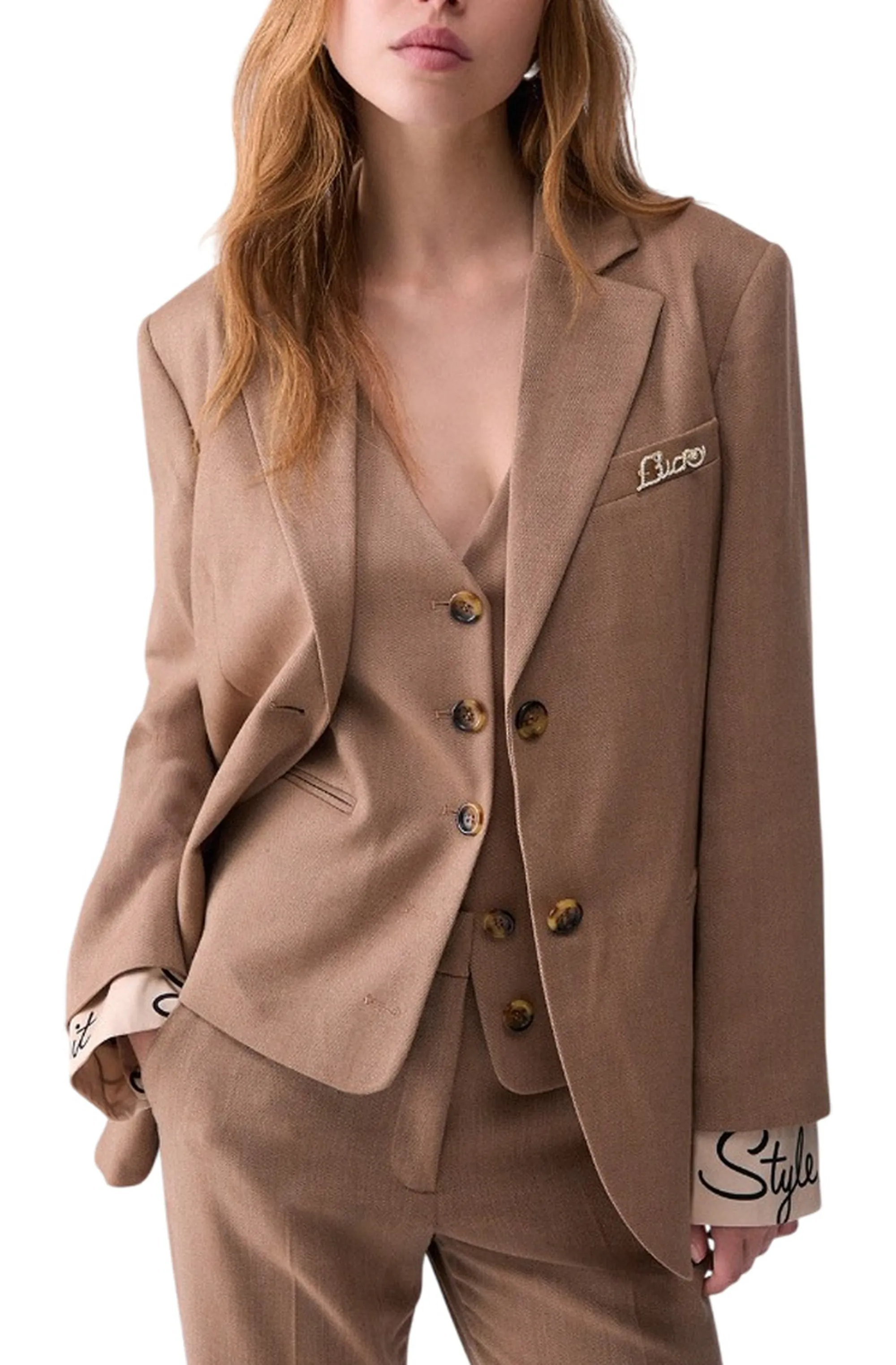 Liujo Jeans Blazer In Tessuto Resca Liujo Cammello Wf6211T732A 186045