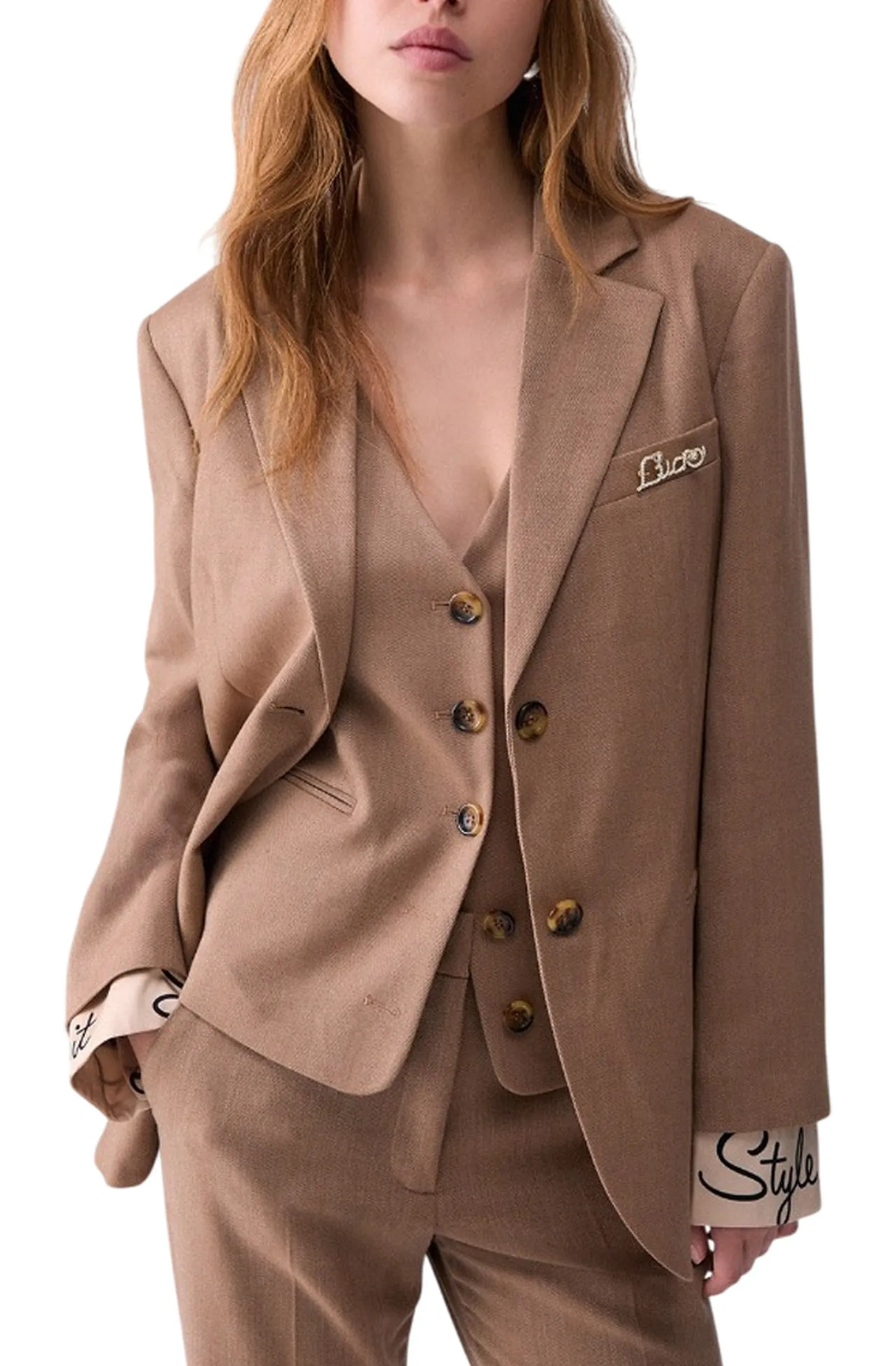 Liujo Jeans Blazer In Tessuto Resca Liujo Cammello Wf6211T732A 186045