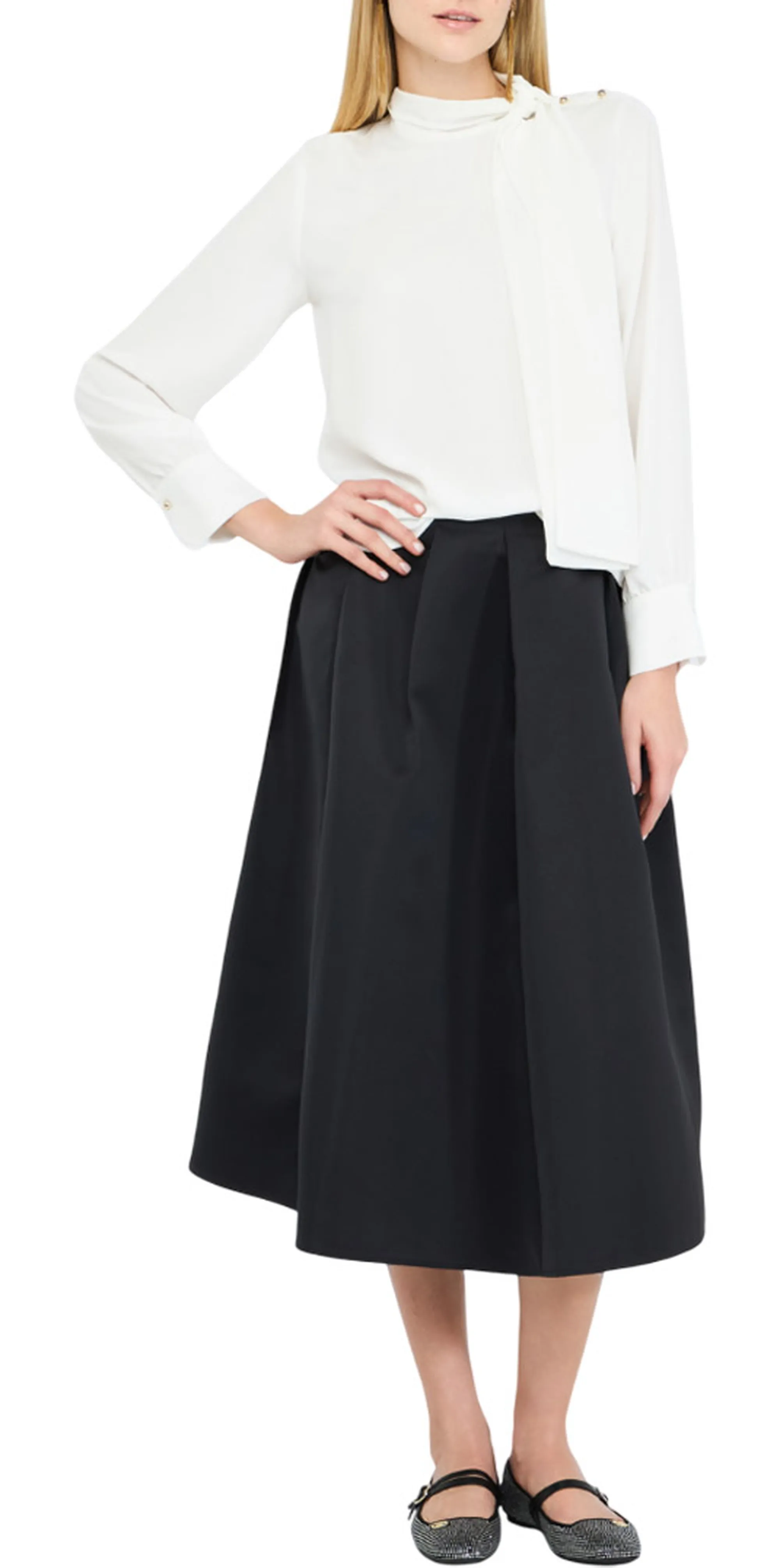 Liujo Jeans B'Blouse With Scarf' White Mf5281T4241 156643