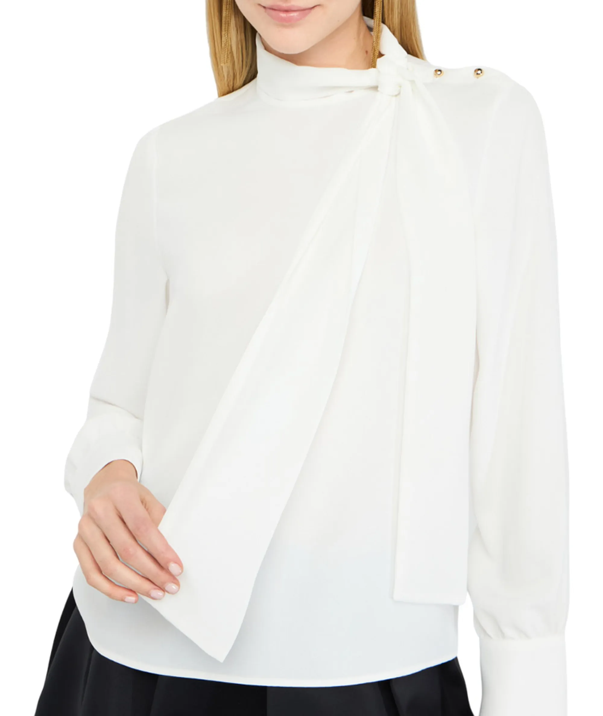 Liujo Jeans B'Blouse With Scarf' White Mf5281T4241 156648