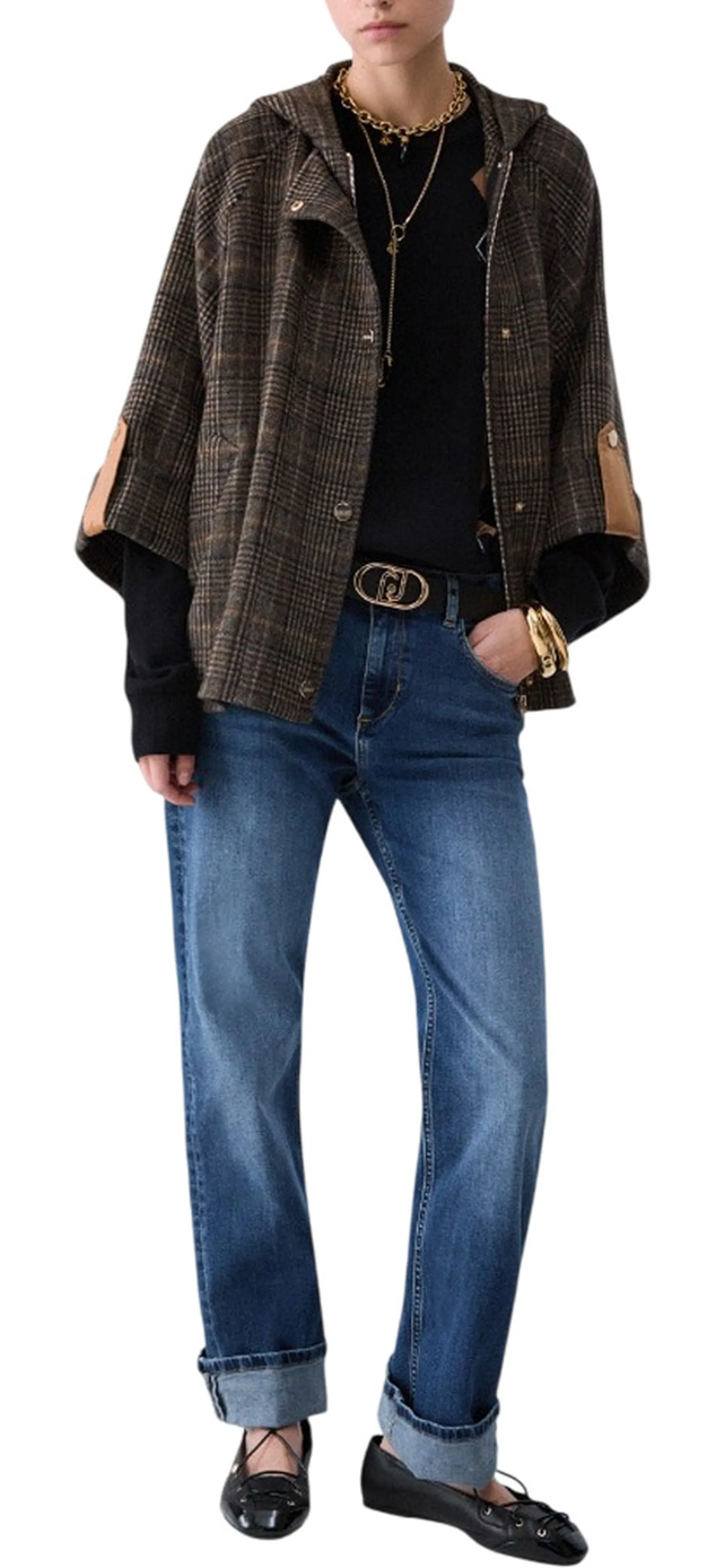 Liujo Jeans Cappa Con Cappuccio Cammello Wf6058T677A 185884