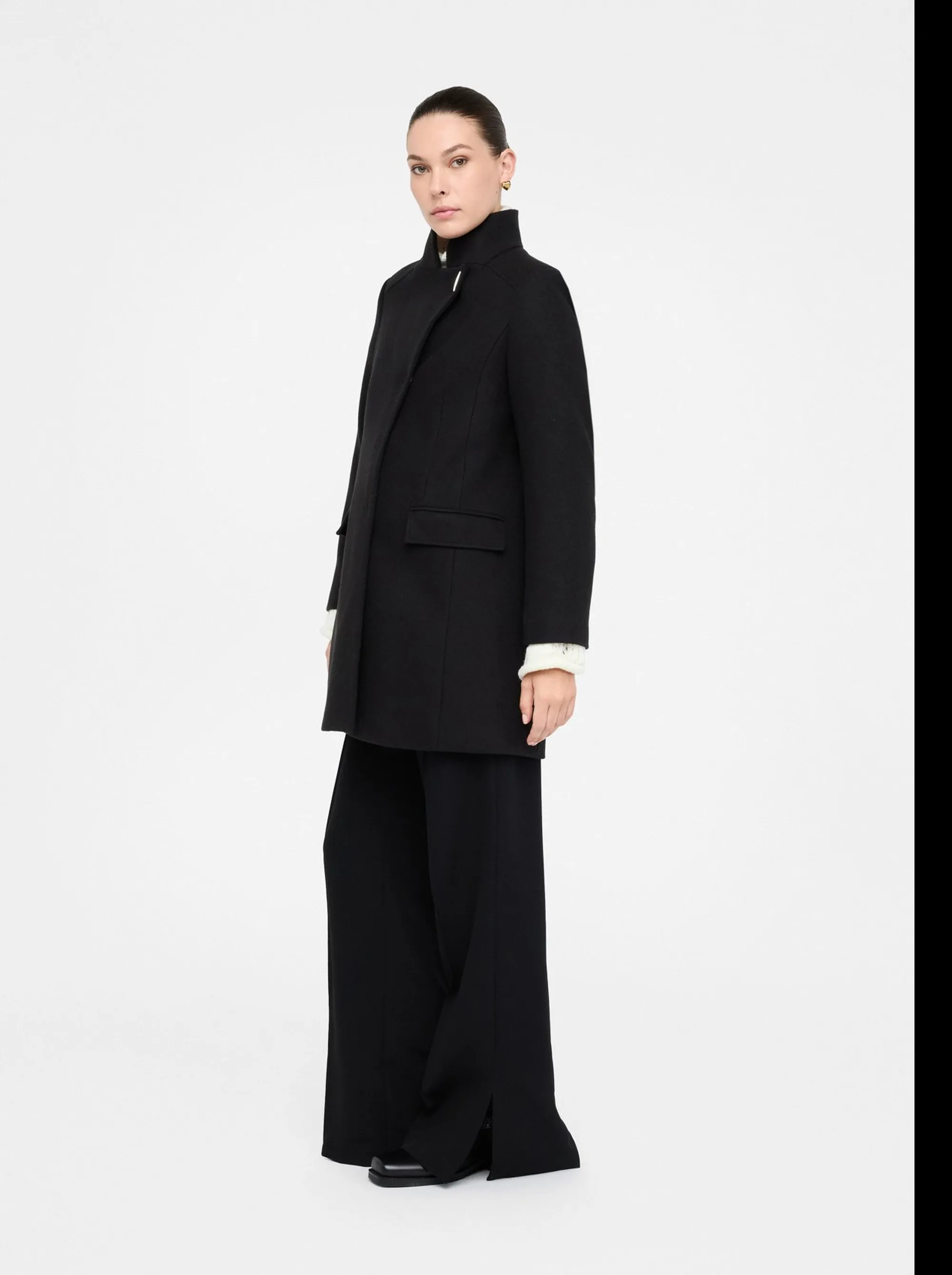 Liujo Jeans B'Double Cloth Coat' Black Mf5119J4873 156226