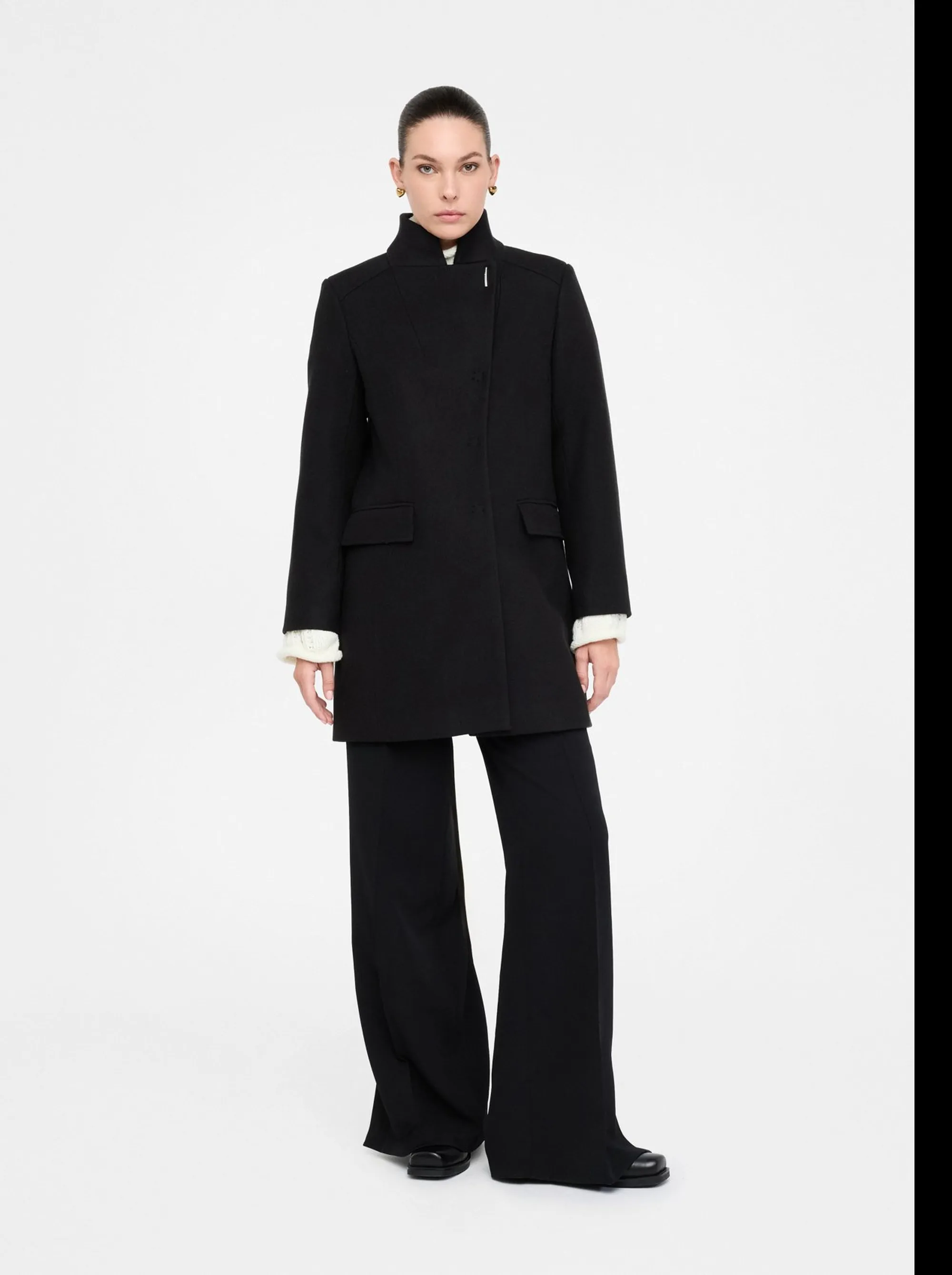 Liujo Jeans B'Double Cloth Coat' Black Mf5119J4873 156228
