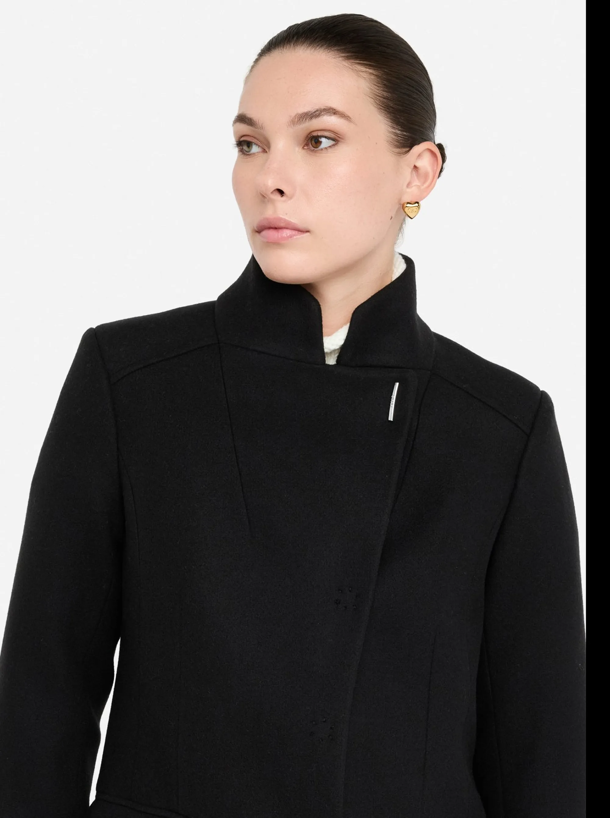 Liujo Jeans B'Double Cloth Coat' Black Mf5119J4873 156232