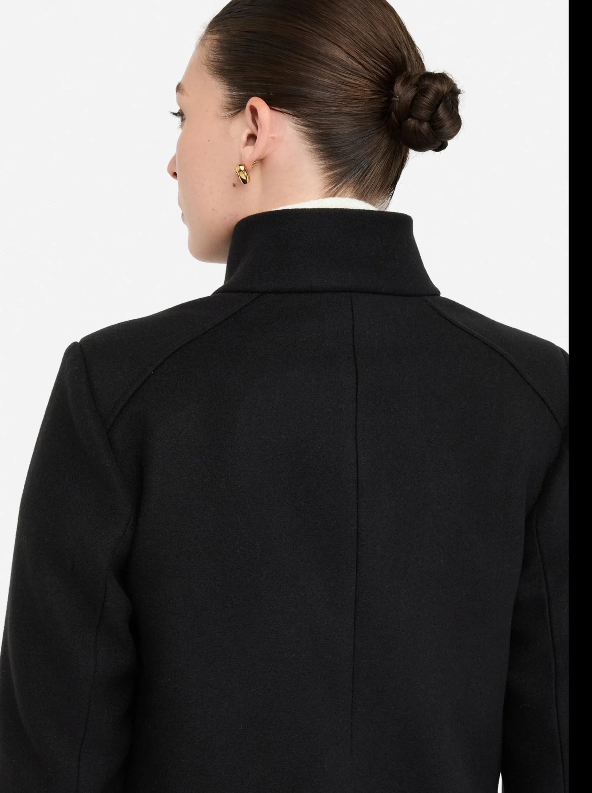 Liujo Jeans B'Double Cloth Coat' Black Mf5119J4873 156234