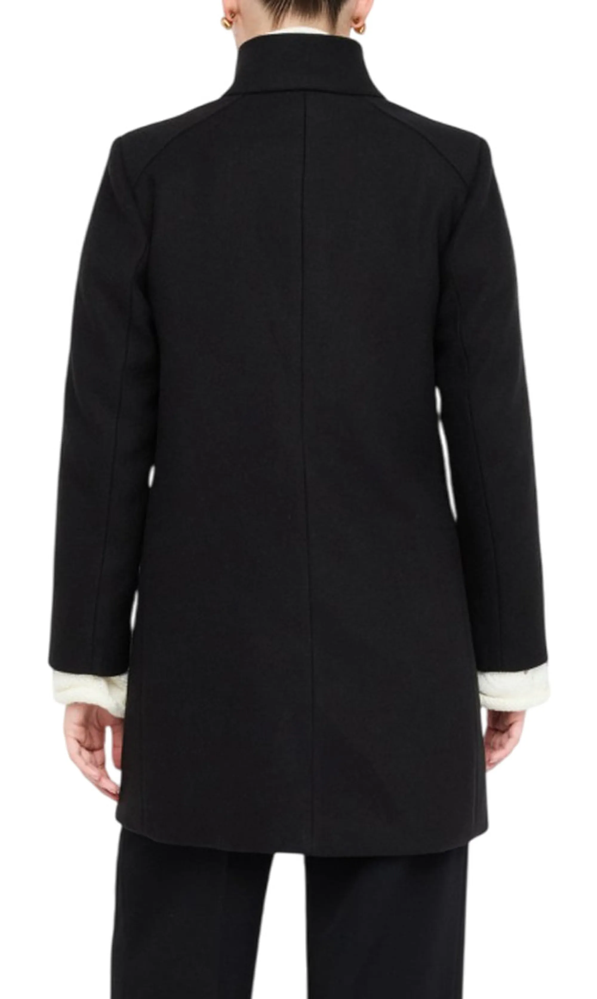 Liujo Jeans Cappotto In Panno Doppio Nero Mf5119J4873 156952