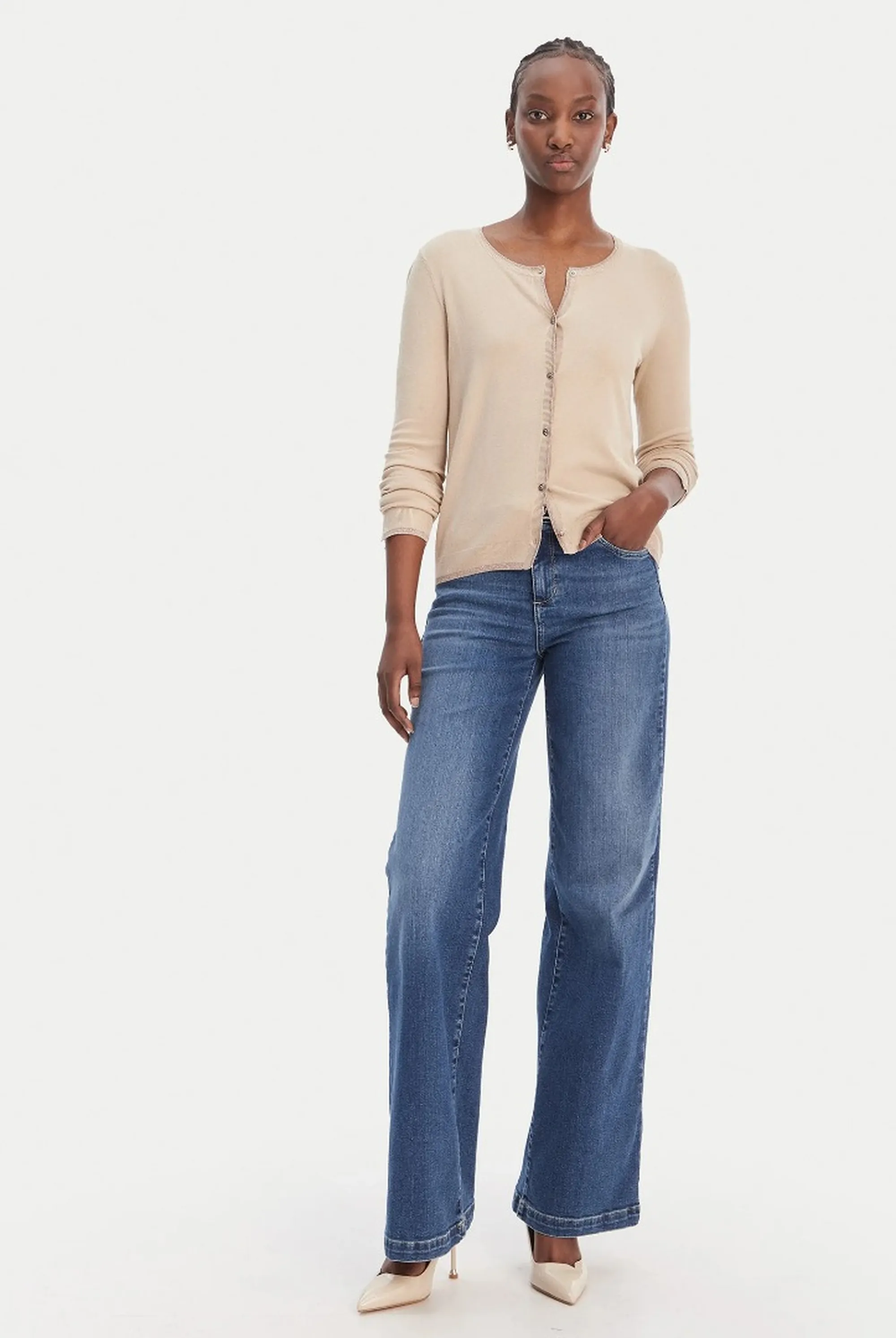 Liujo Jeans Cardigan Crema Wa6280Ms49I 173865