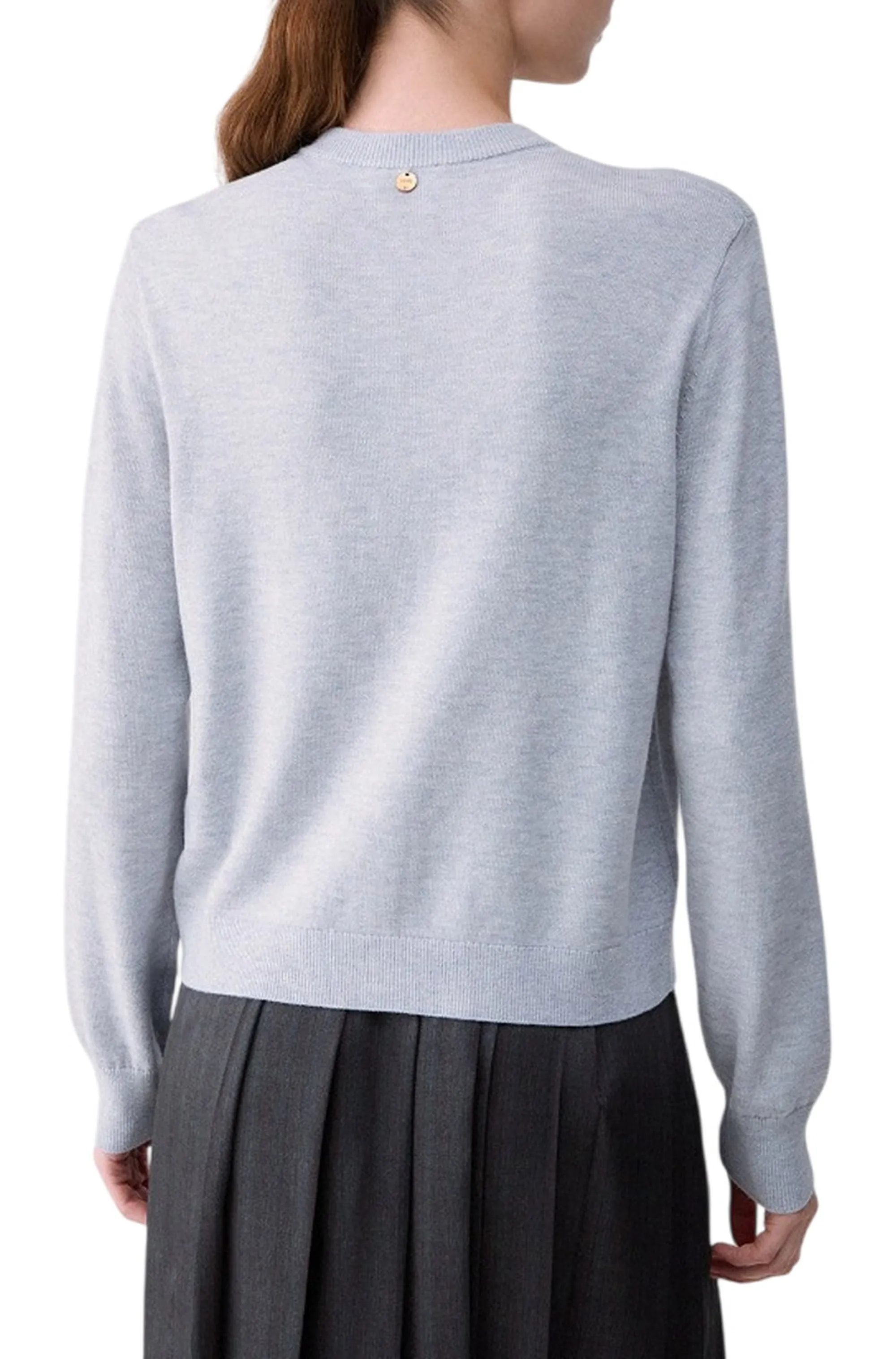 Liujo Jeans Cardigan In Lana Con Argyle Grigio Chiaro Wf6288Ma16R 186122