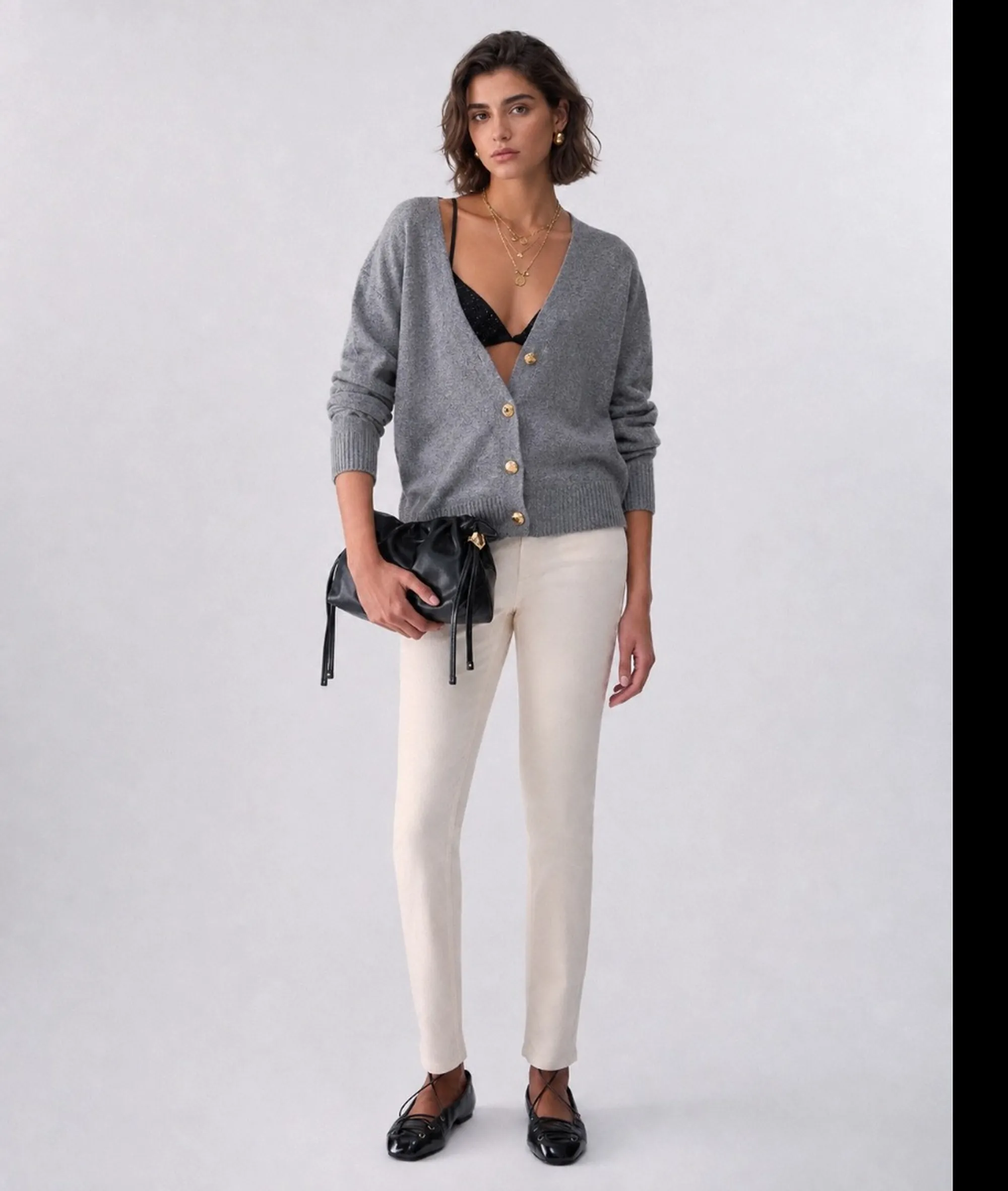 Liujo Jeans Cardigan In Pura Lana Liujo Grigio Wf6417Ms009 185631