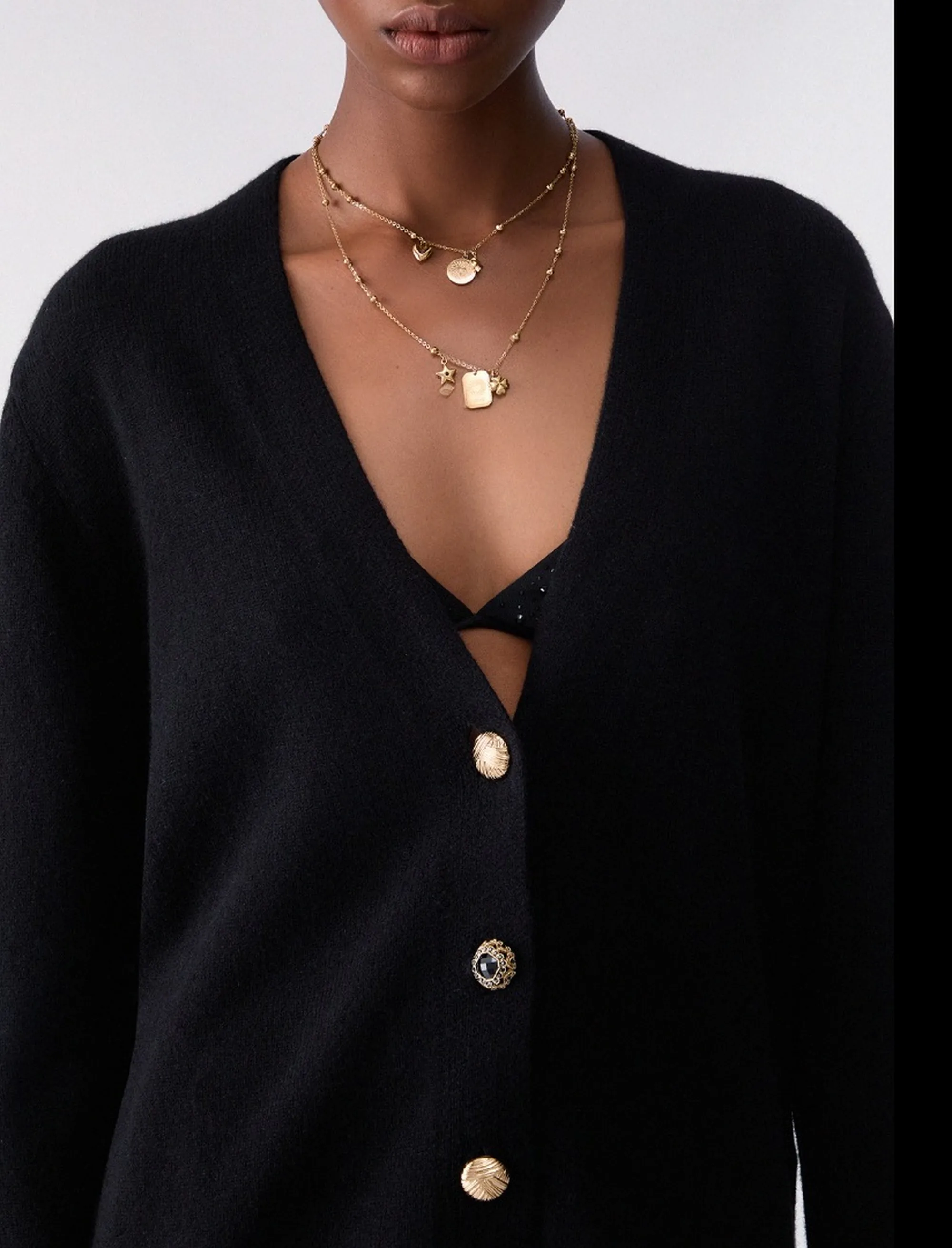 Liujo Jeans Cardigan In Pura Lana Liujo Nero Wf6417Ms009 185610