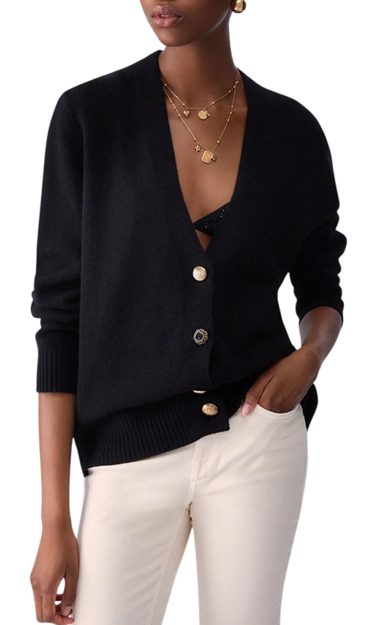 Liujo Jeans Cardigan In Pura Lana Liujo Nero Wf6417Ms009 186213