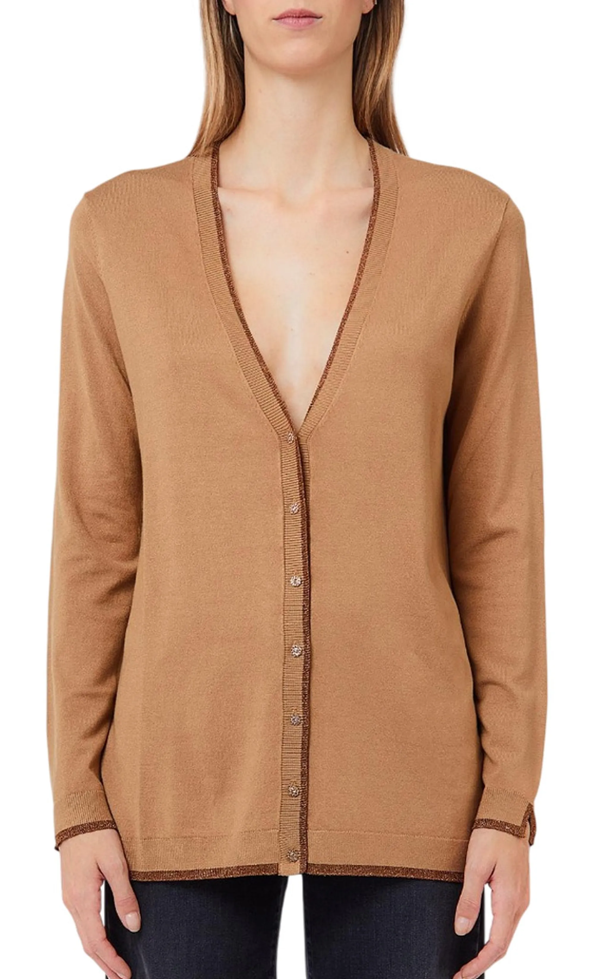 Liujo Jeans Cardigan Liujo Marrone Chiaro Wf6083Ms49I 188187