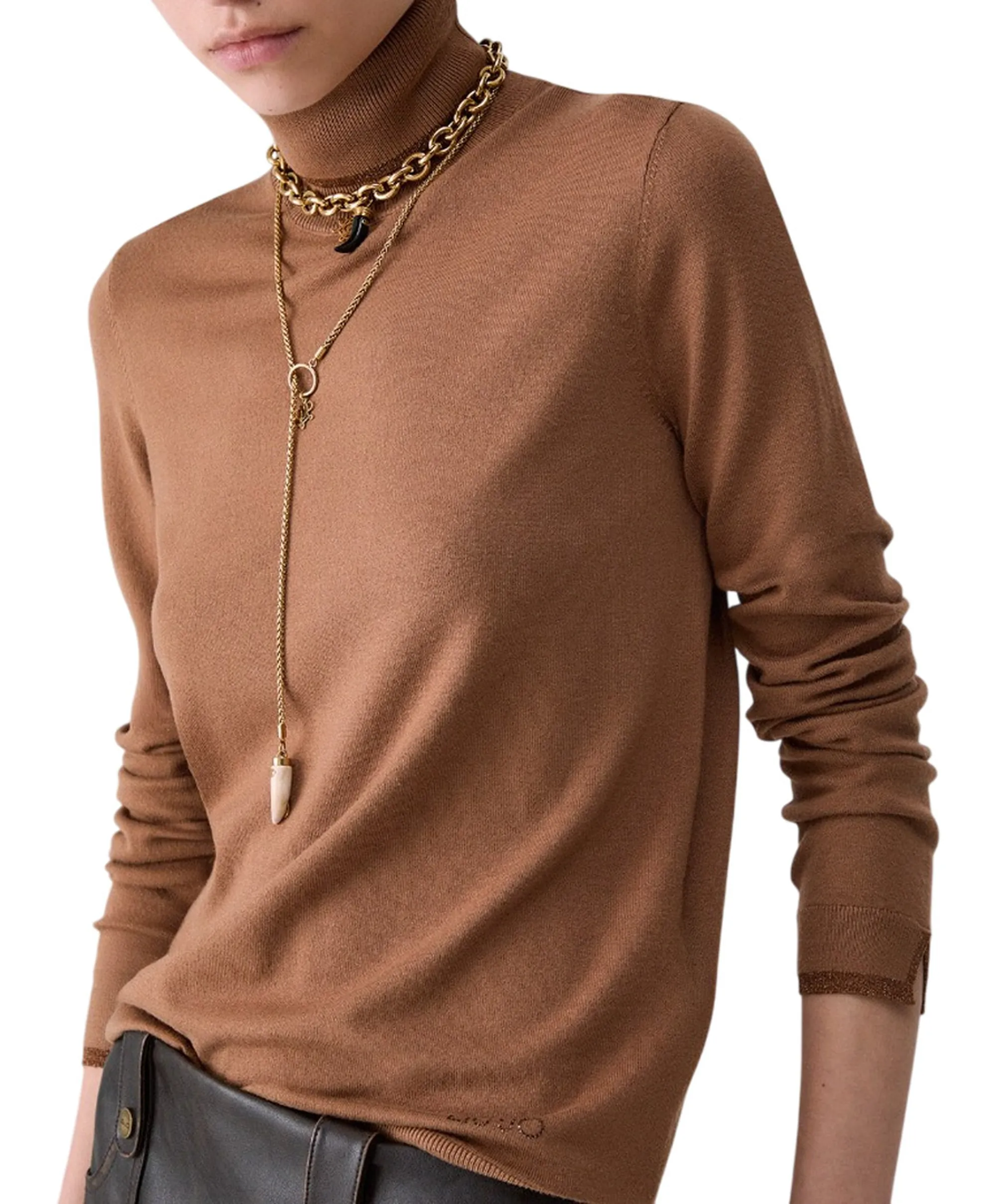 Liujo Jeans Dolcevita Cono Profili Lurex Beige Wf6013Ms49I 185852
