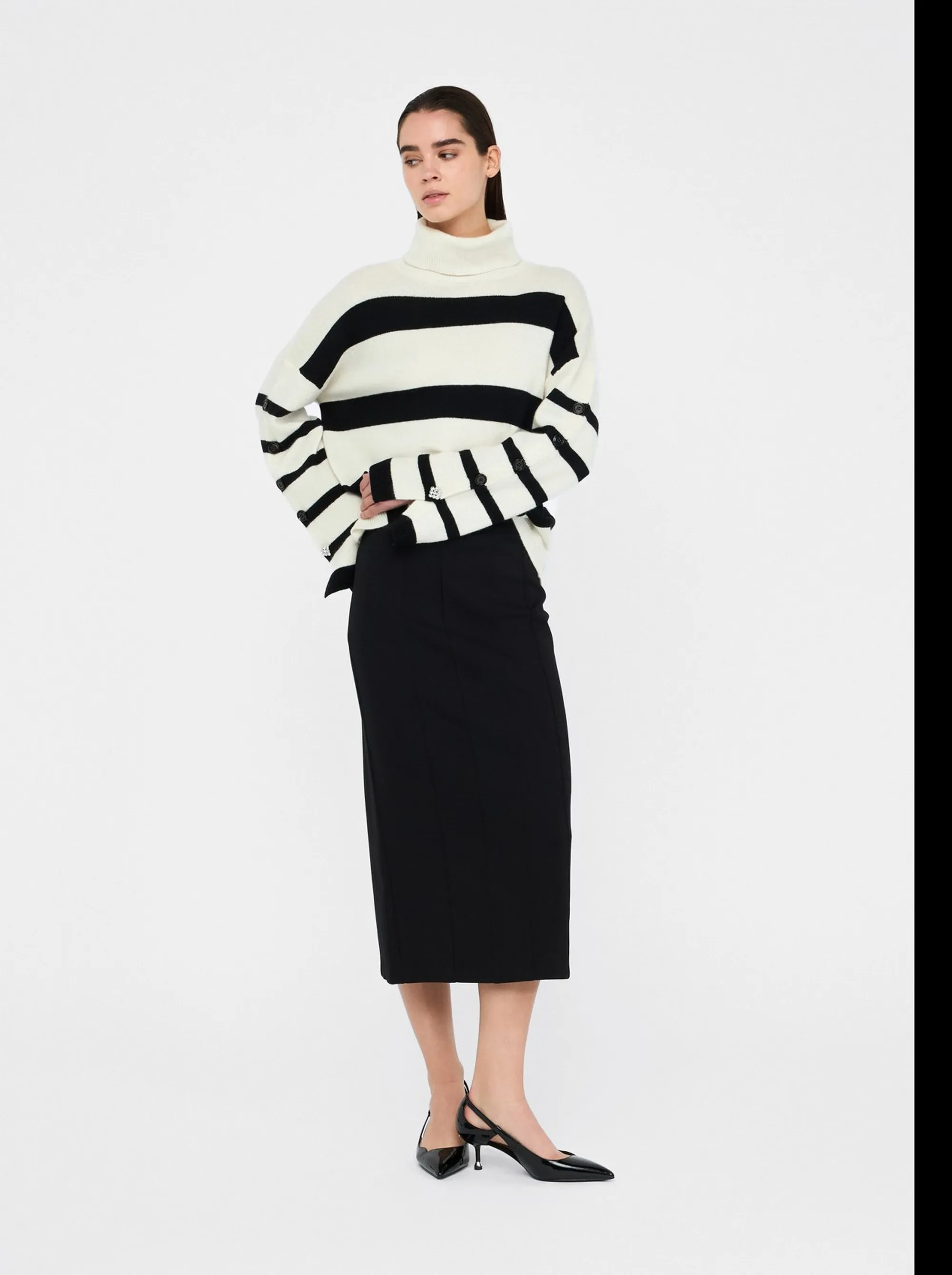 Liujo Jeans B'Wool Turtleneck' White Mf5127Ms009 156356