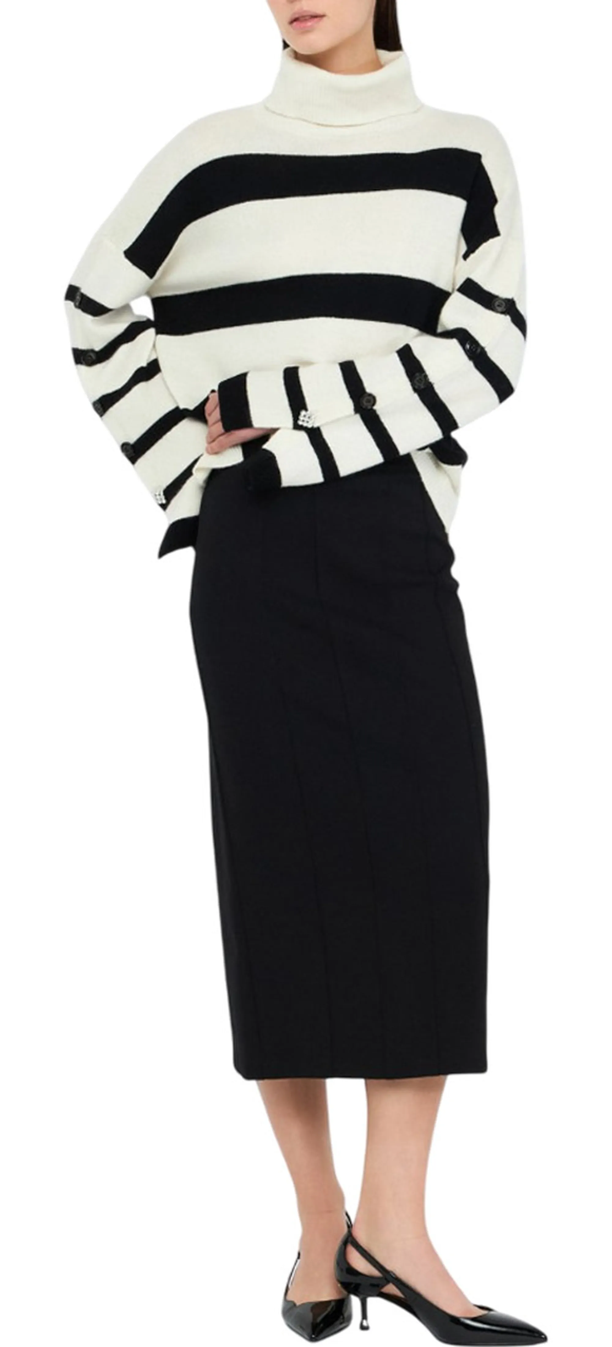 Liujo Jeans Dolcevita In Lana Bianco Mf5127Ms009 156857