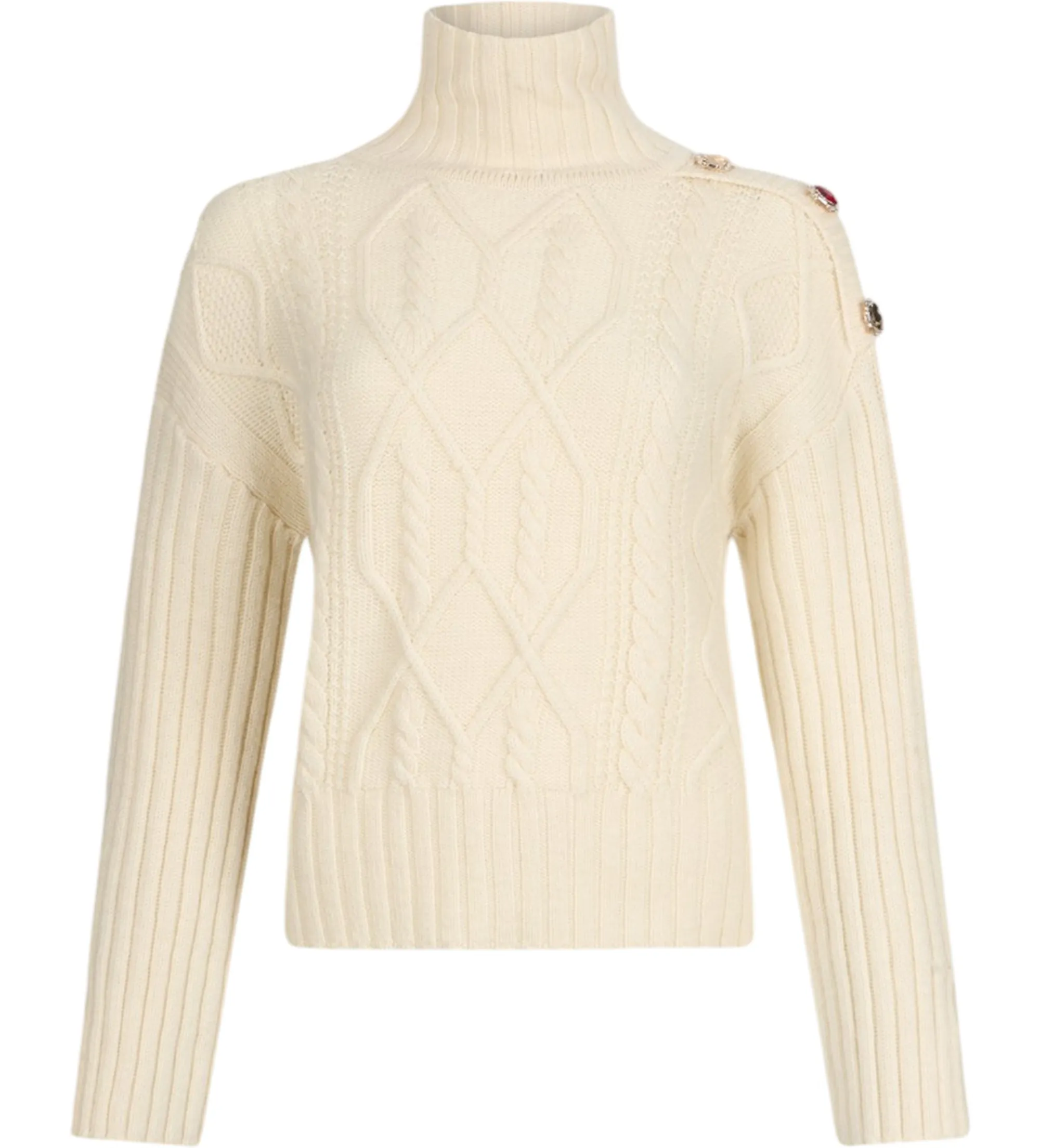 Liujo Jeans B'Wool Turtleneck With Jewel Buttons' Beige Mf5425Ms040 160016