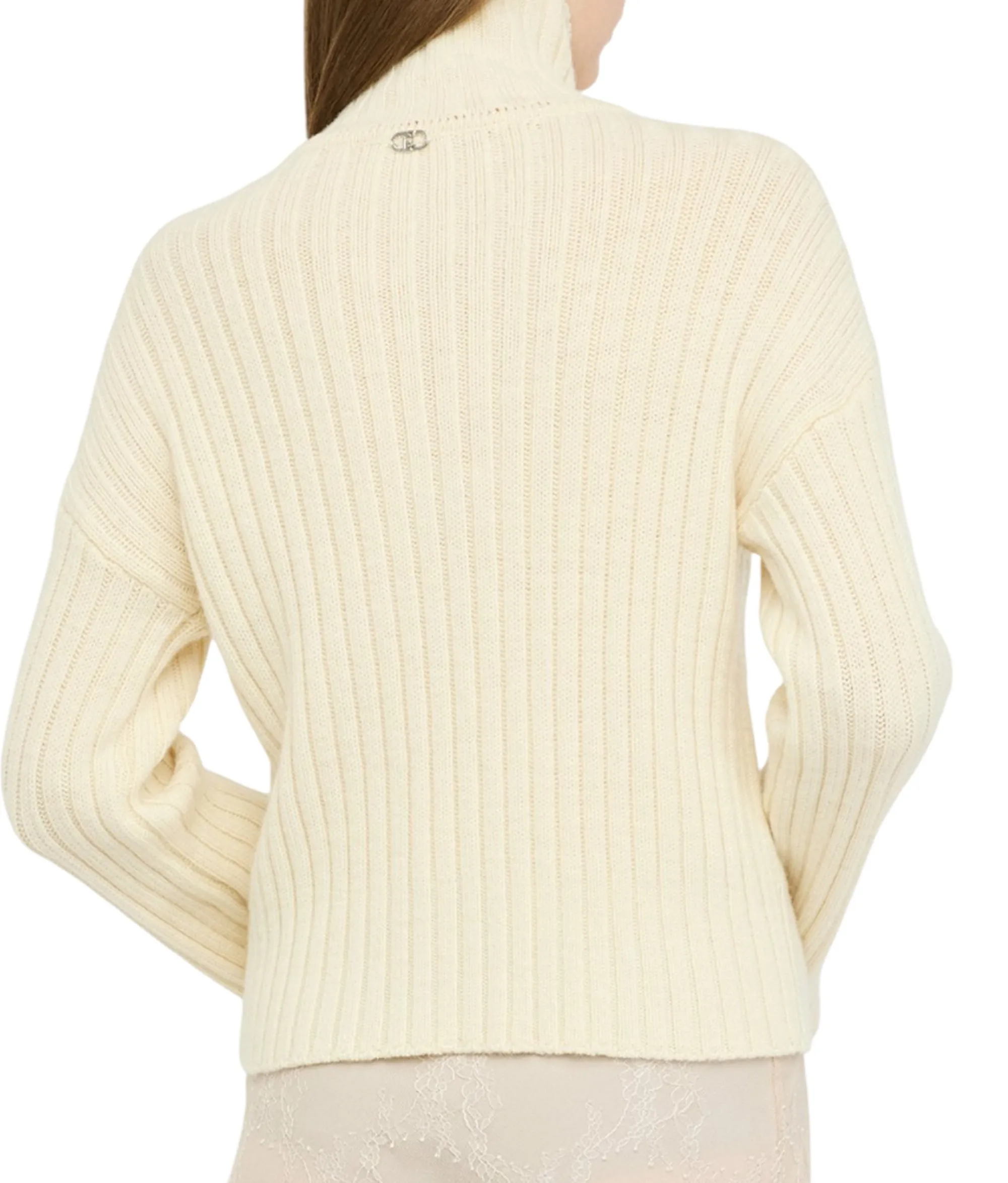 Liujo Jeans B'Wool Turtleneck With Jewel Buttons' Beige Mf5425Ms040 160019