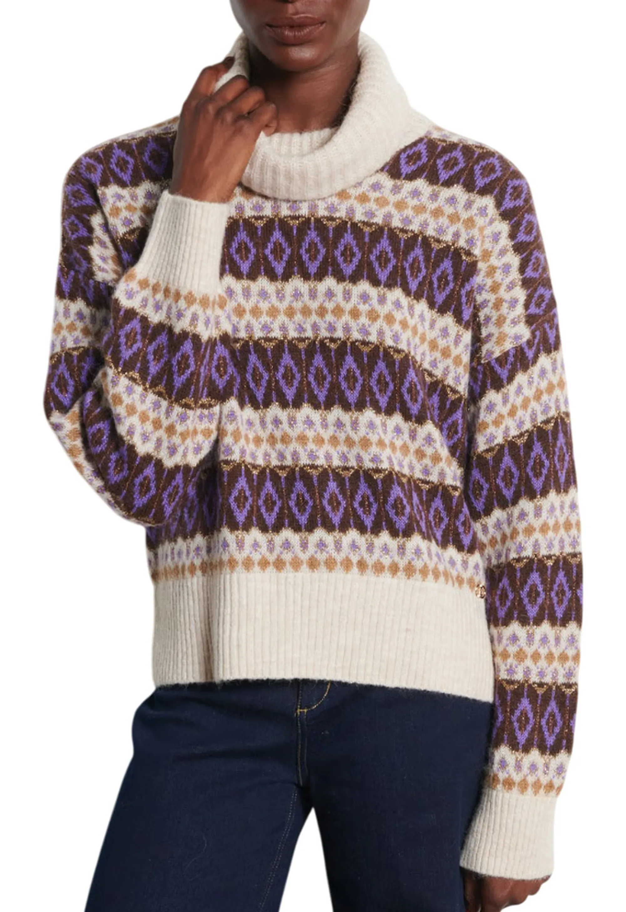 Liujo Jeans B'Lurex Turtleneck' Viola Mf5241Ma58P 156663