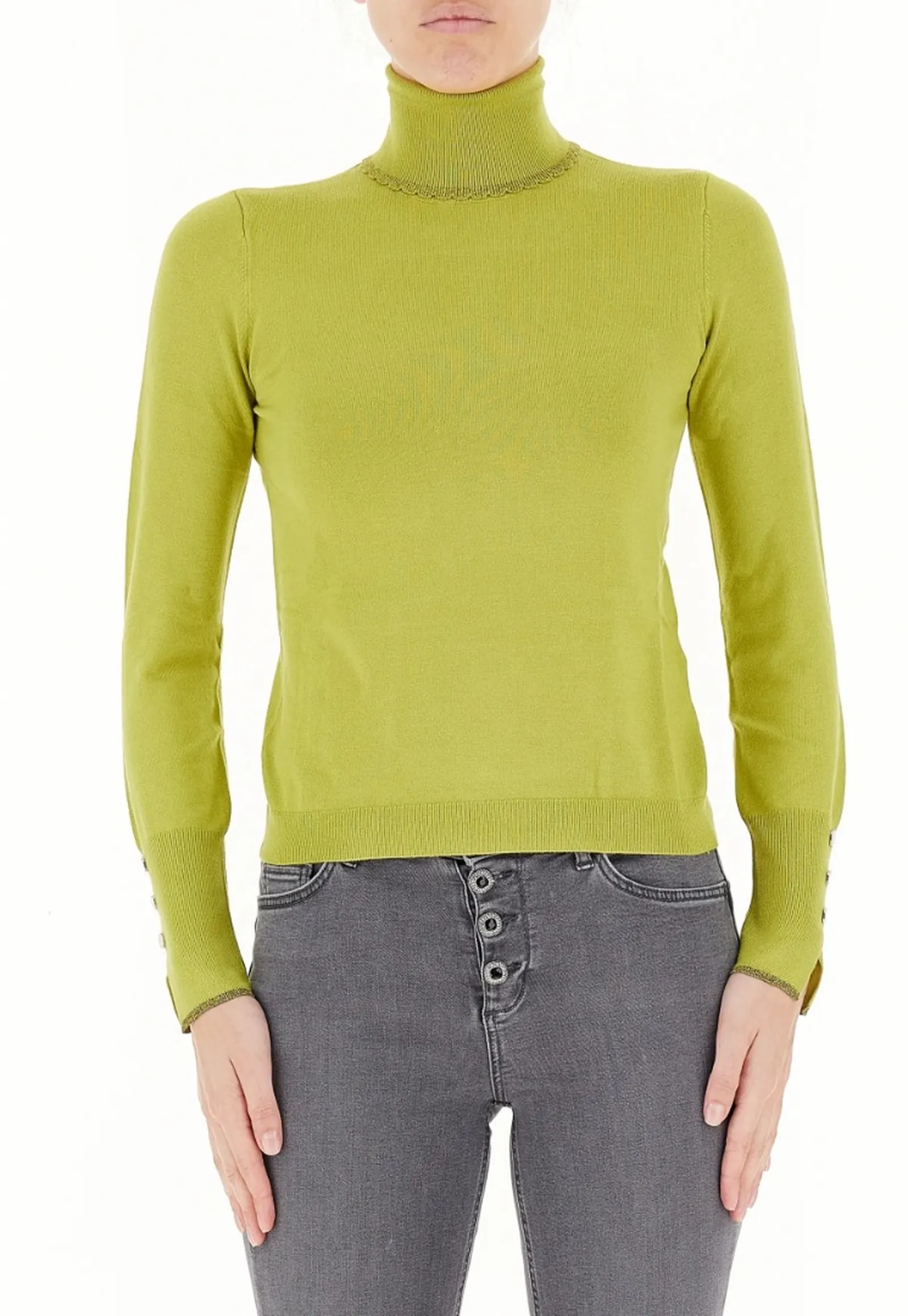 Liujo Jeans Dolcevita In Maglia Pistacchio Wf4008Ms49I 126892