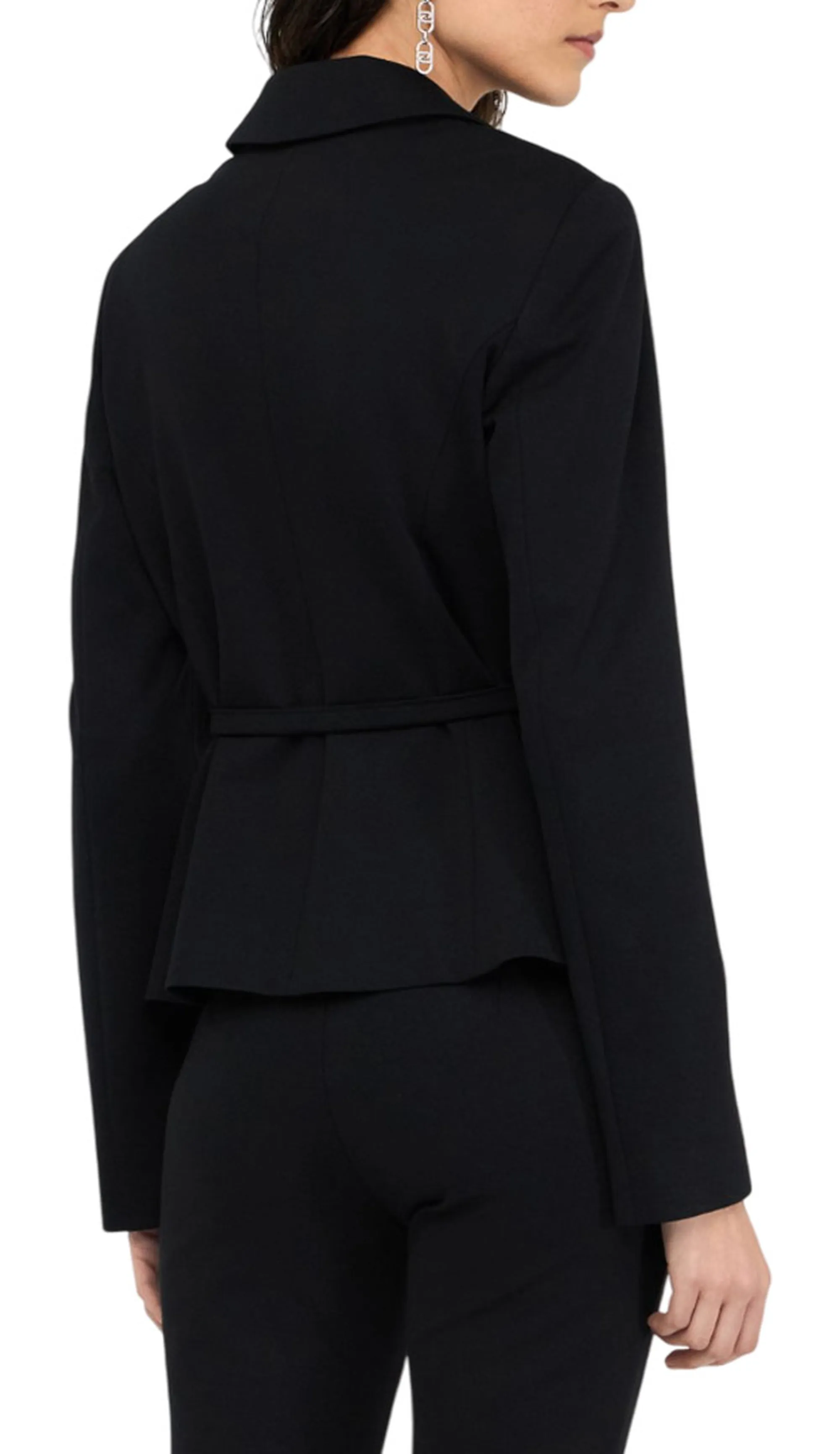 Liujo Jeans Giacca Con Cintura Logata Nero Mf5140J9189 156794