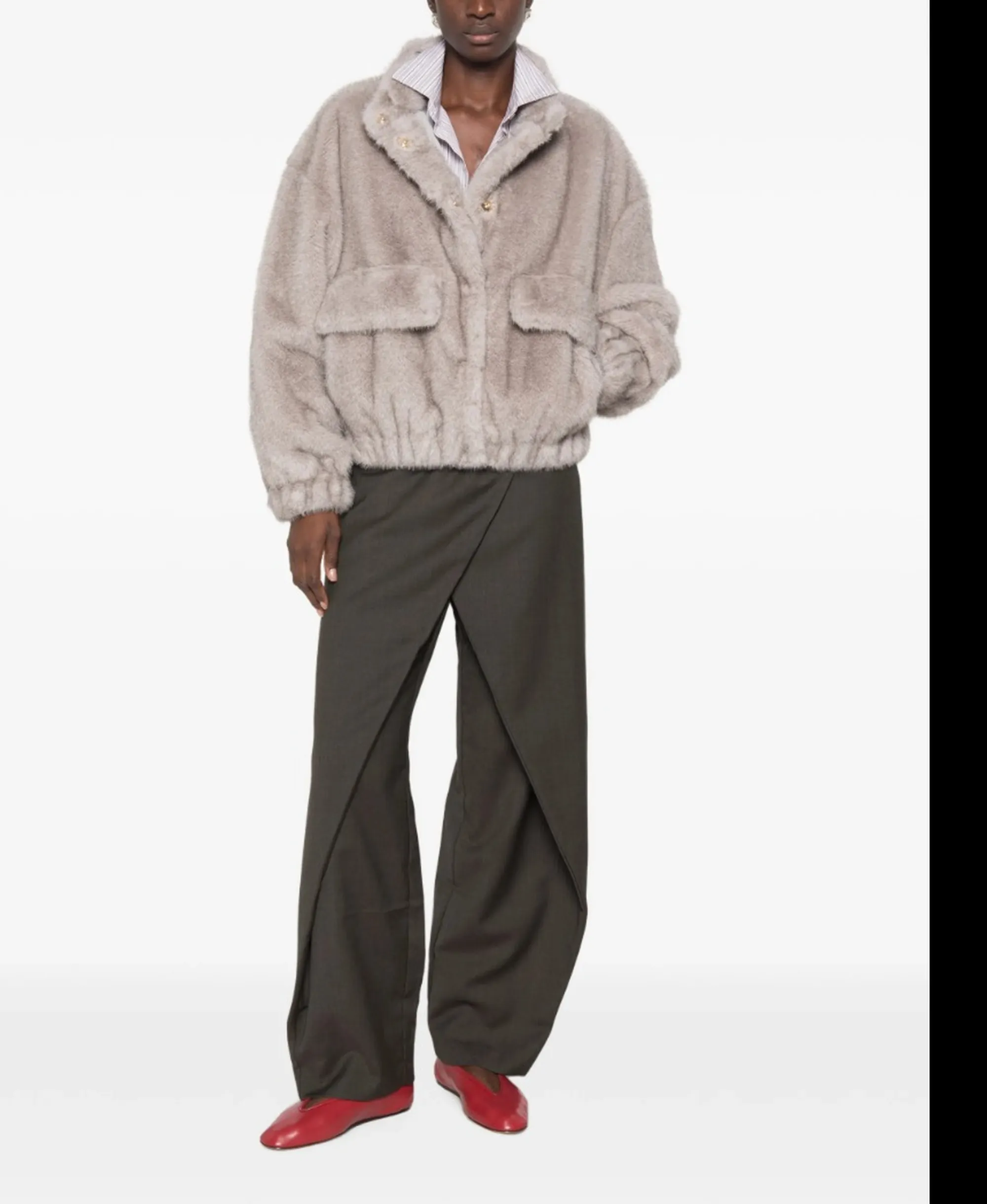 Liujo Jeans Giaccone In Pelliccia Sintetica Liujo Grigio Wf6215E1133 185571