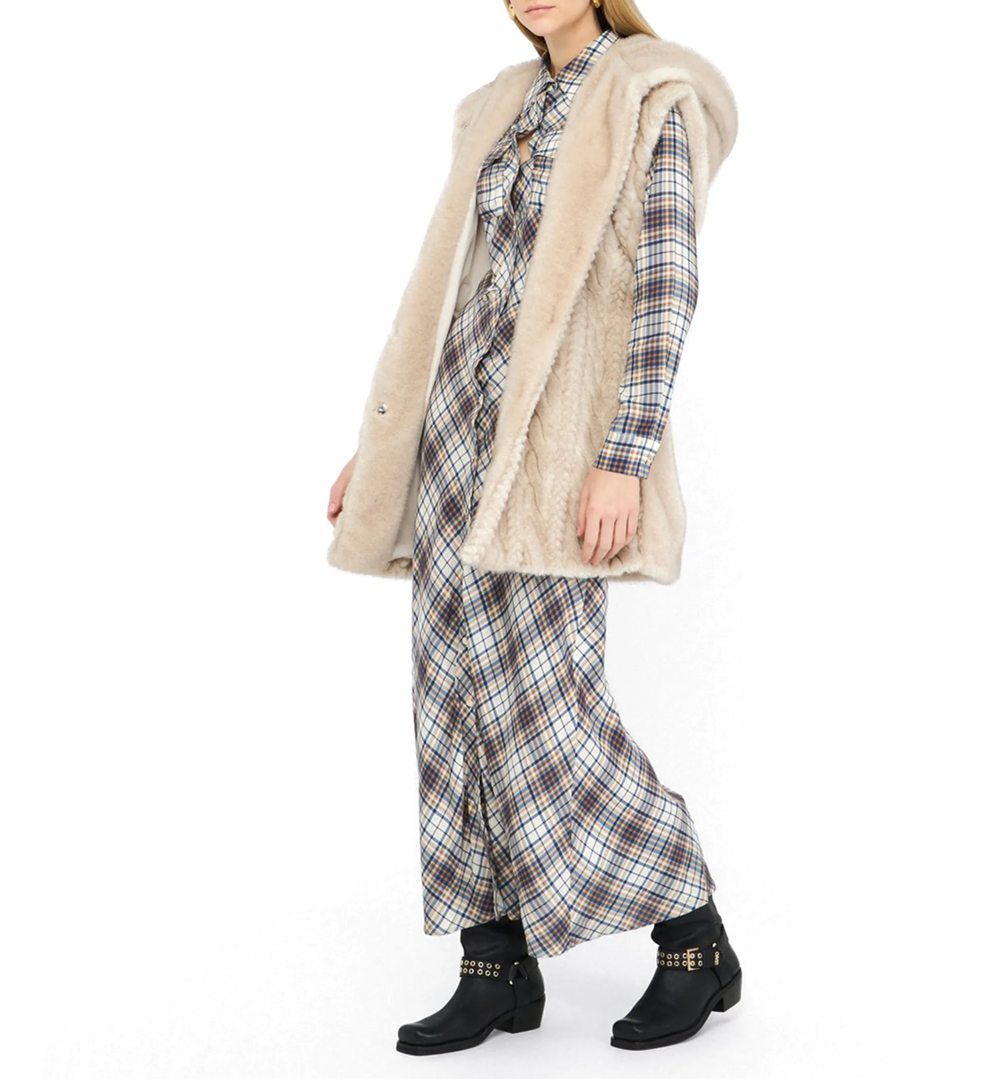 Liujo Jeans B'Hooded Vest' Beige Mf5364E1044 160032