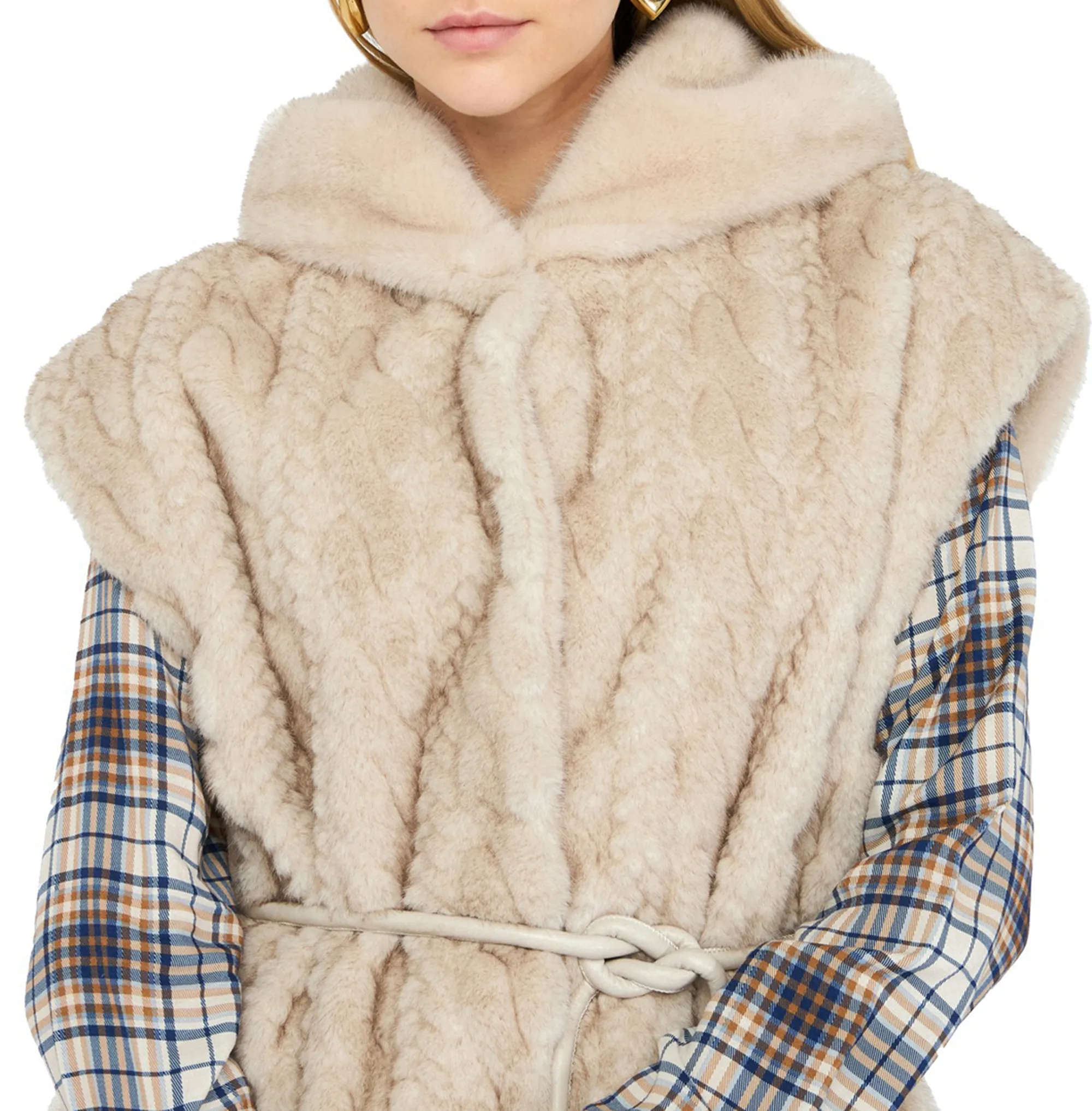 Liujo Jeans B'Hooded Vest' Beige Mf5364E1044 160033