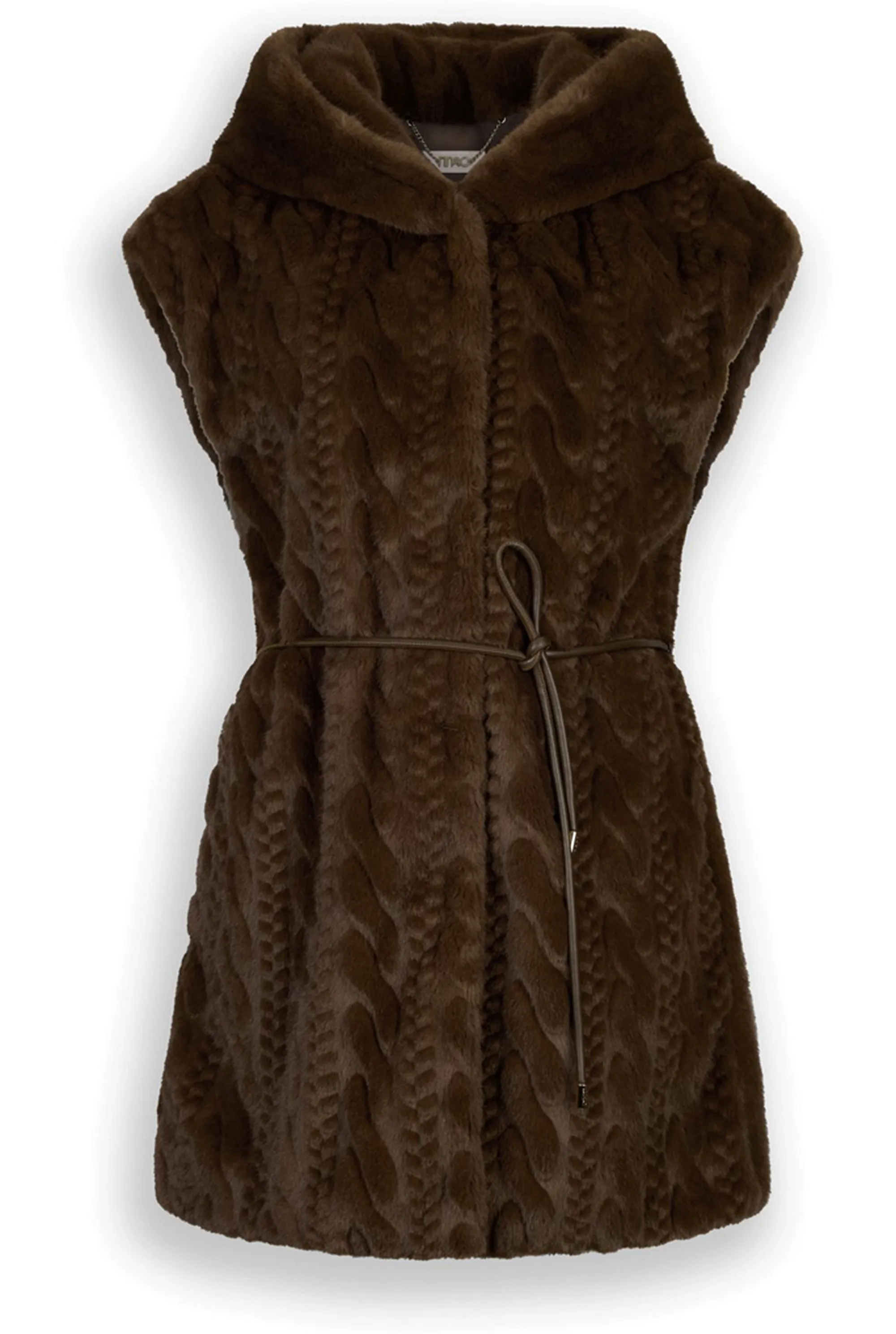 Liujo Jeans B'Hooded Vest' Chocolate Mf5364E1044 160039