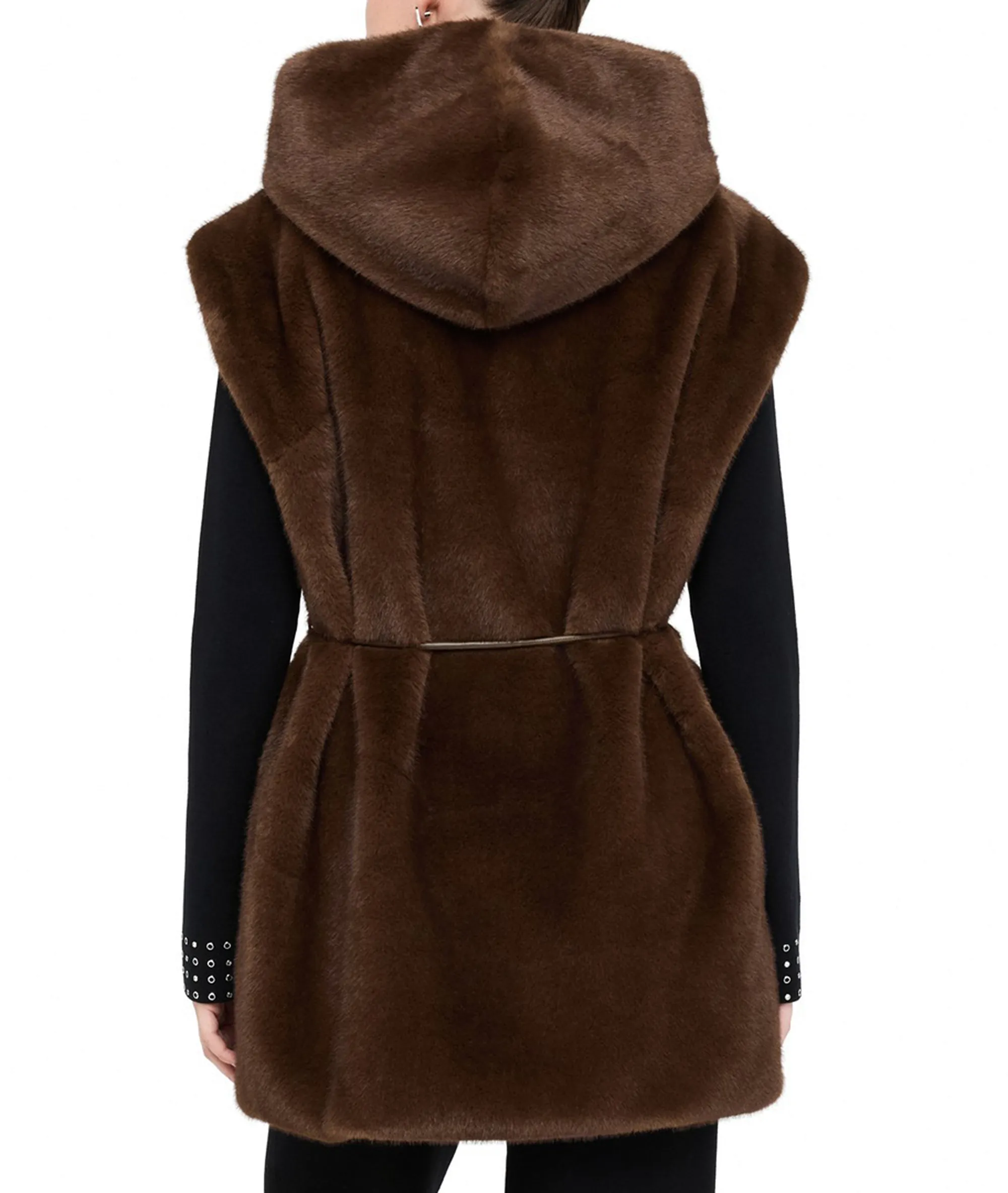 Liujo Jeans B'Hooded Vest' Chocolate Mf5364E1044 160041