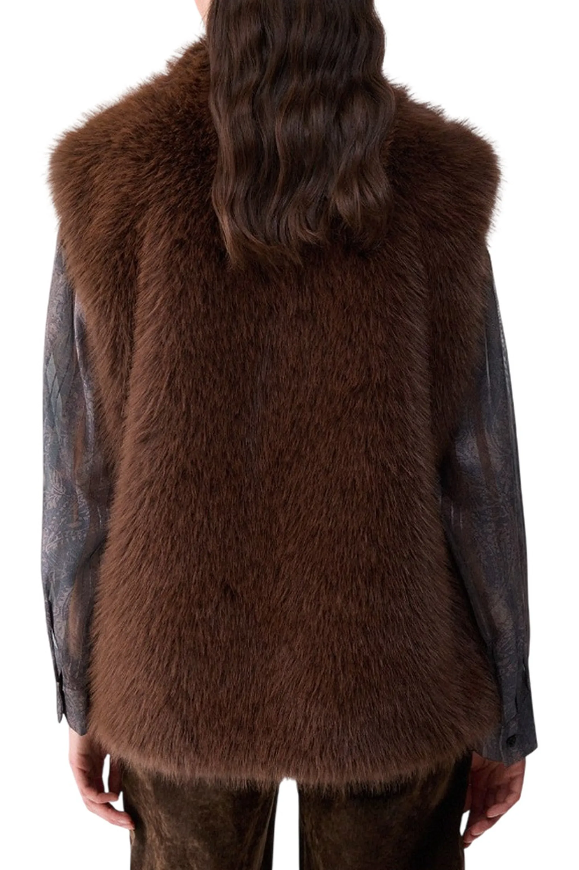 Liujo Jeans Gilet In Pelliccia Sintentica Liujo Marrone Wf6203E1136 185937