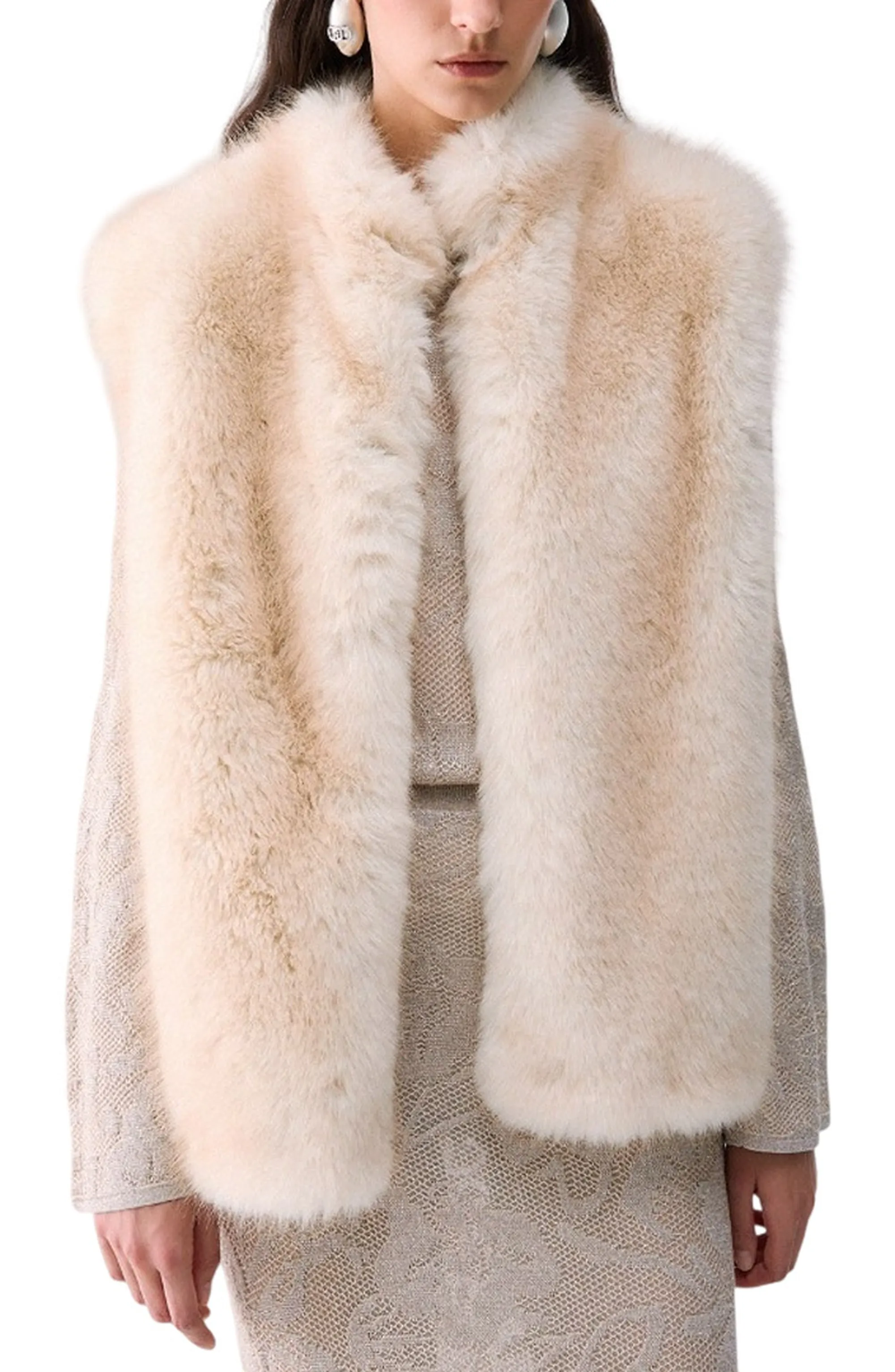 Liujo Jeans Gilet In Pelliccia Sintentica Liujo Panna Wf6203E1136 185940